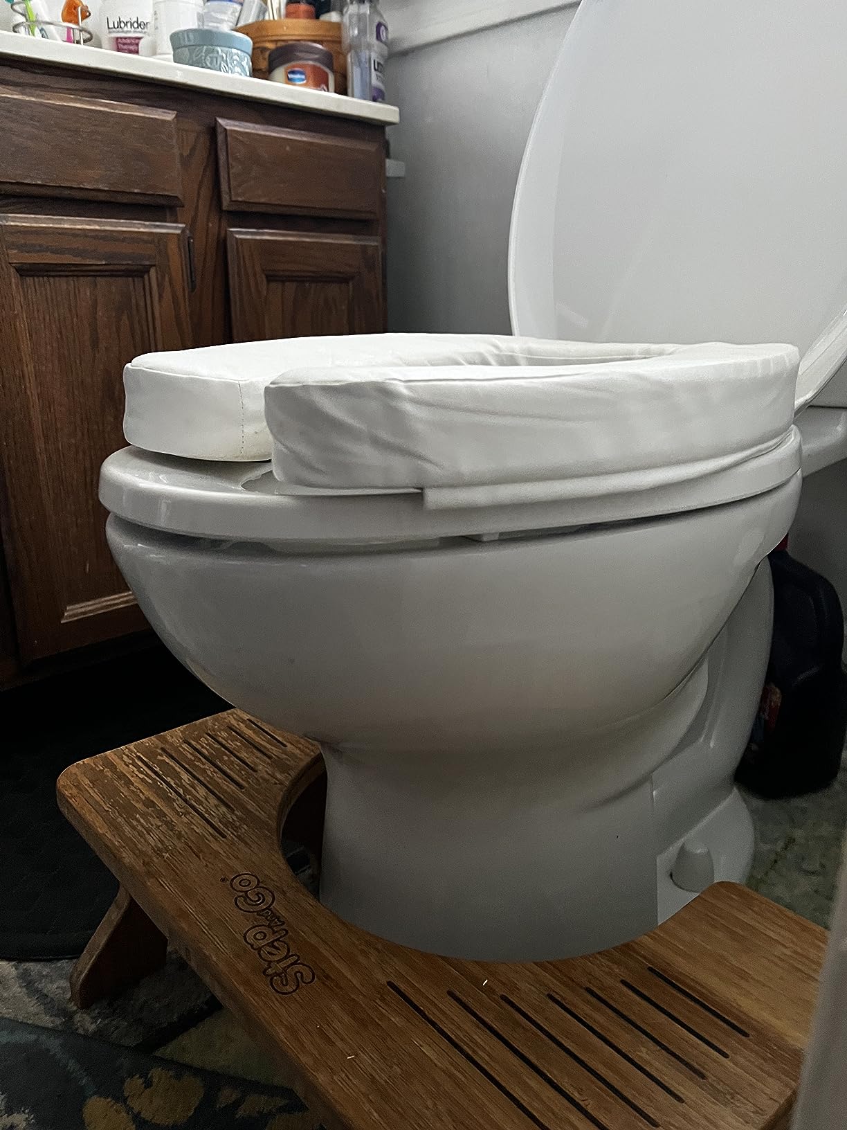 Vive Toilet Seat Cushion (Soft Cushioned Foam) - Easy Clean Soft Padded Bathroom Attachment - Elongated, Standard Seats - Comfort & Support Donut for Handicap Adults customer photo 1