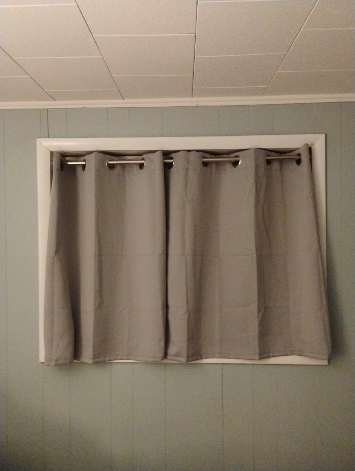 ChrisDowa Grommet Blackout Curtains for Bedroom and Living Room - 2 Panels Set Thermal Insulated Room Darkening Curtains (Dark Grey, 42 x 63 Inch) customer photo 1