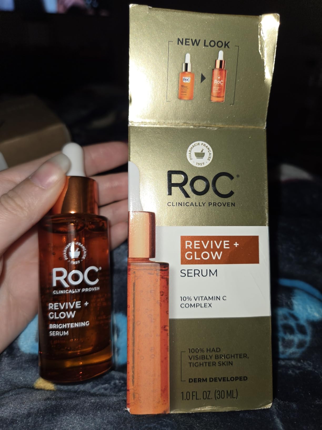 RoC Multi Correxion Revive + Glow 10% Active Vitamin C Serum for Face, Daily Anti-Aging Wrinkle and Skin Tone Skin Care Treatment, Brightening Serum , 1 Fluid Ounce (Packaging May Vary) customer photo 2