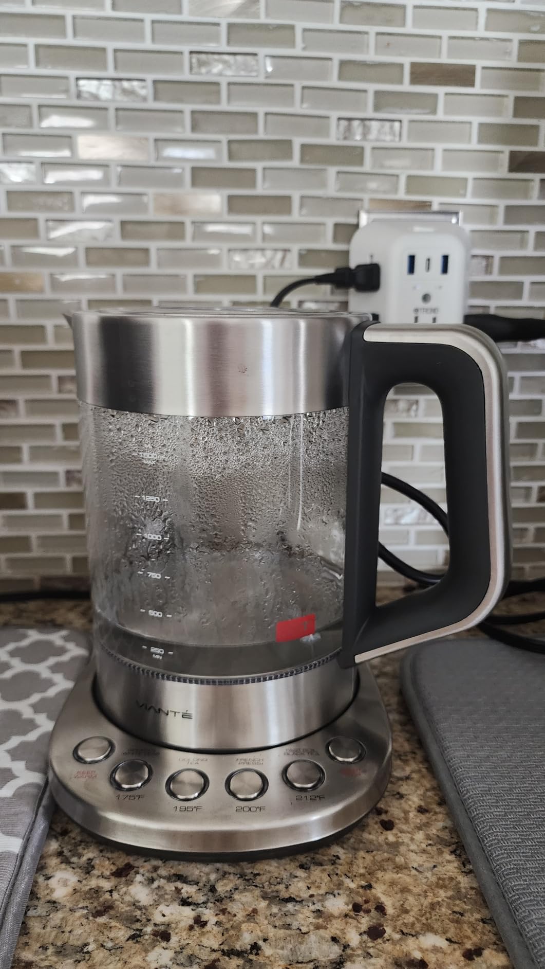 Viante Electric Tea Kettle With Infuser for Loose Leaf, No Plastic In Contact With Water, Hot Tea Maker with Temperature Control, Automatic Shut Off, 1.5L Borosilicate Glass customer photo 2