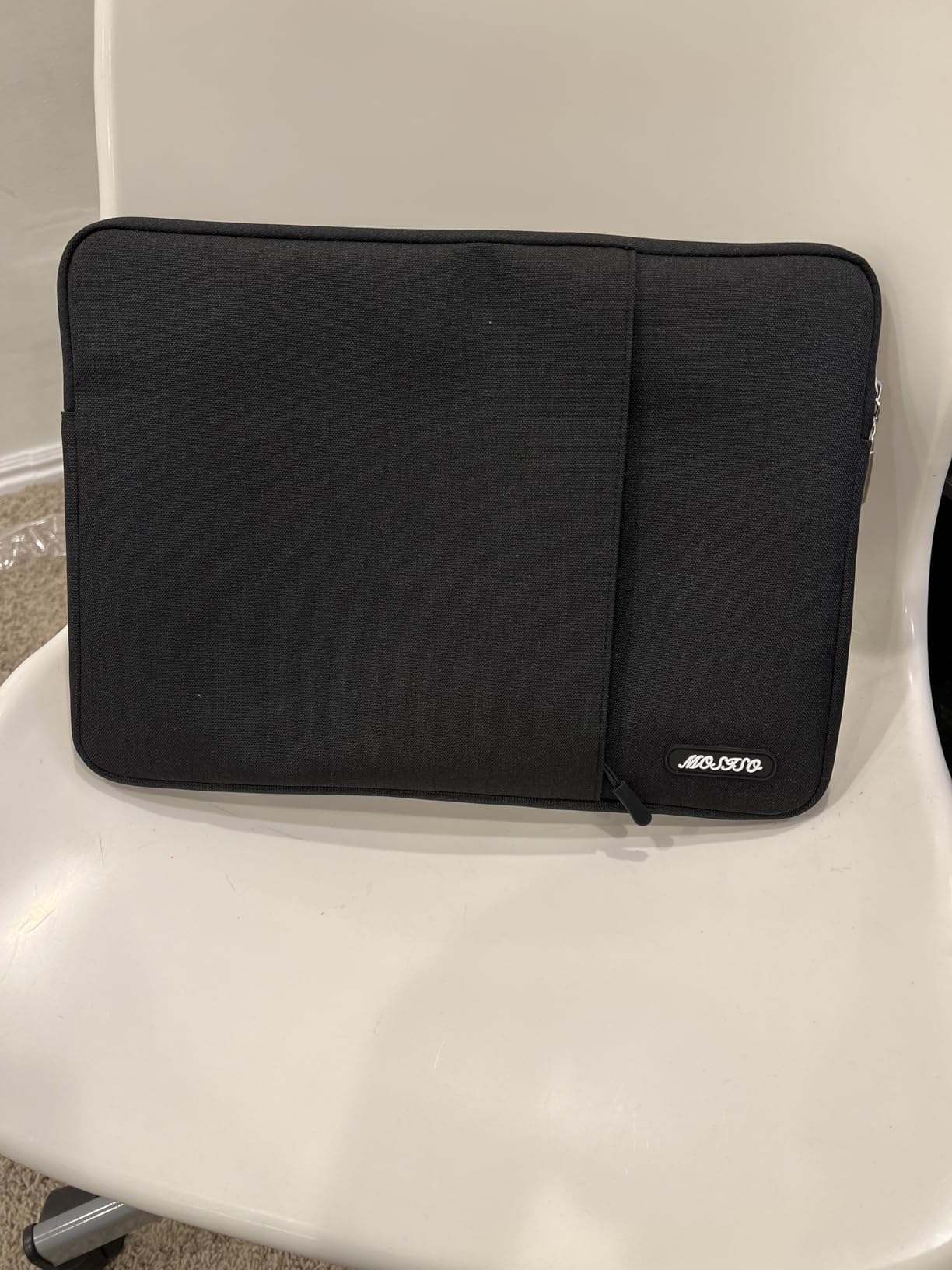 MOSISO Laptop Case 13.3 inch, 13-13.3 inch Laptop Sleeve Compatible with MacBook Air/Pro 13/Pro 14 M5 M4 M3 M2 M1, HP Dell ASUS Lenovo, Polyester Vertical Computer Sleeve Bag with Pocket, Haze Blue customer photo 1