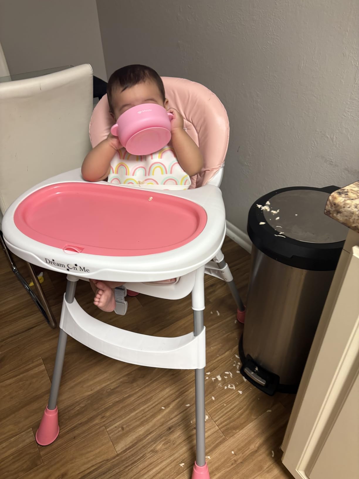 Dream On Me Portable 2-in-1 Tabletalk High Chair, Convertible Compact High Chair, Light Weight Portable Highchair, Grey customer photo 2