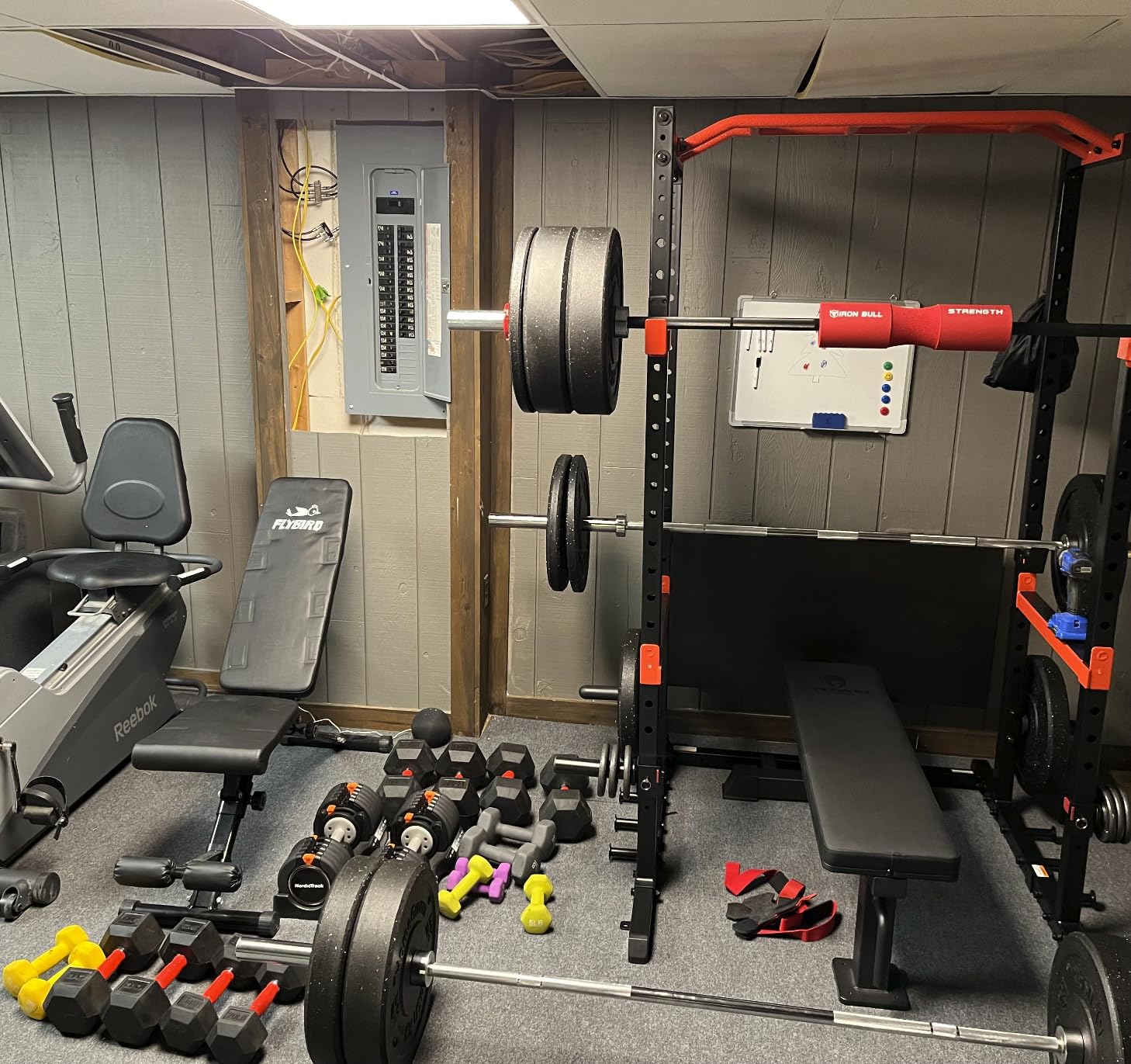 Sunny Health & Fitness Power Zone Strength Rack Power Cage - 1000 LB Weight Capacity, Spotter Bar, Angled Pull-Up Bar, J-Hooks, Resistance Band Pins customer photo 2