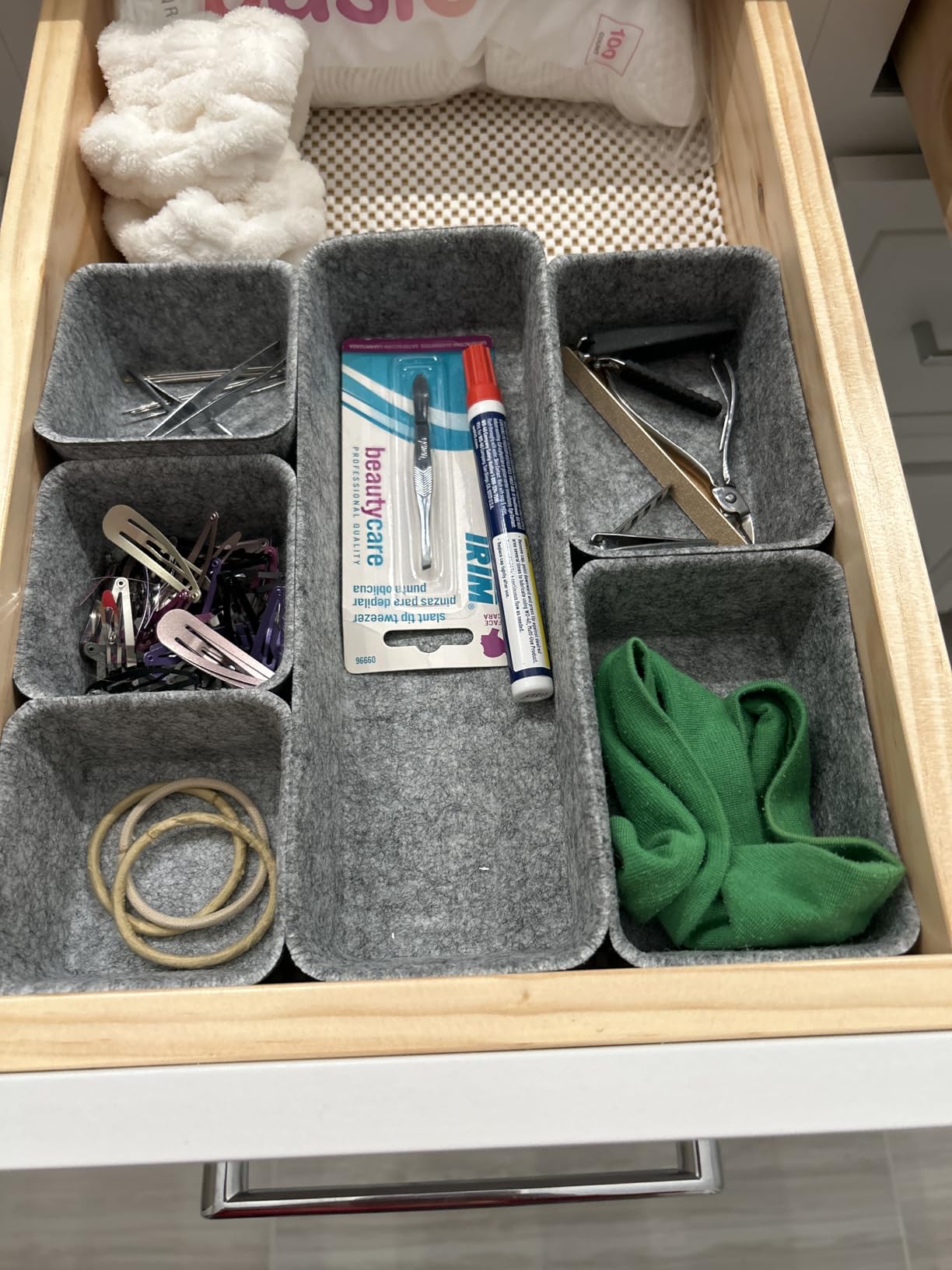 Welaxy Desk Drawer Organizer Tray, 8-Piece Beige Office Storage, Nordic Minimalist Lifestyle (Oatmeal) customer photo 1