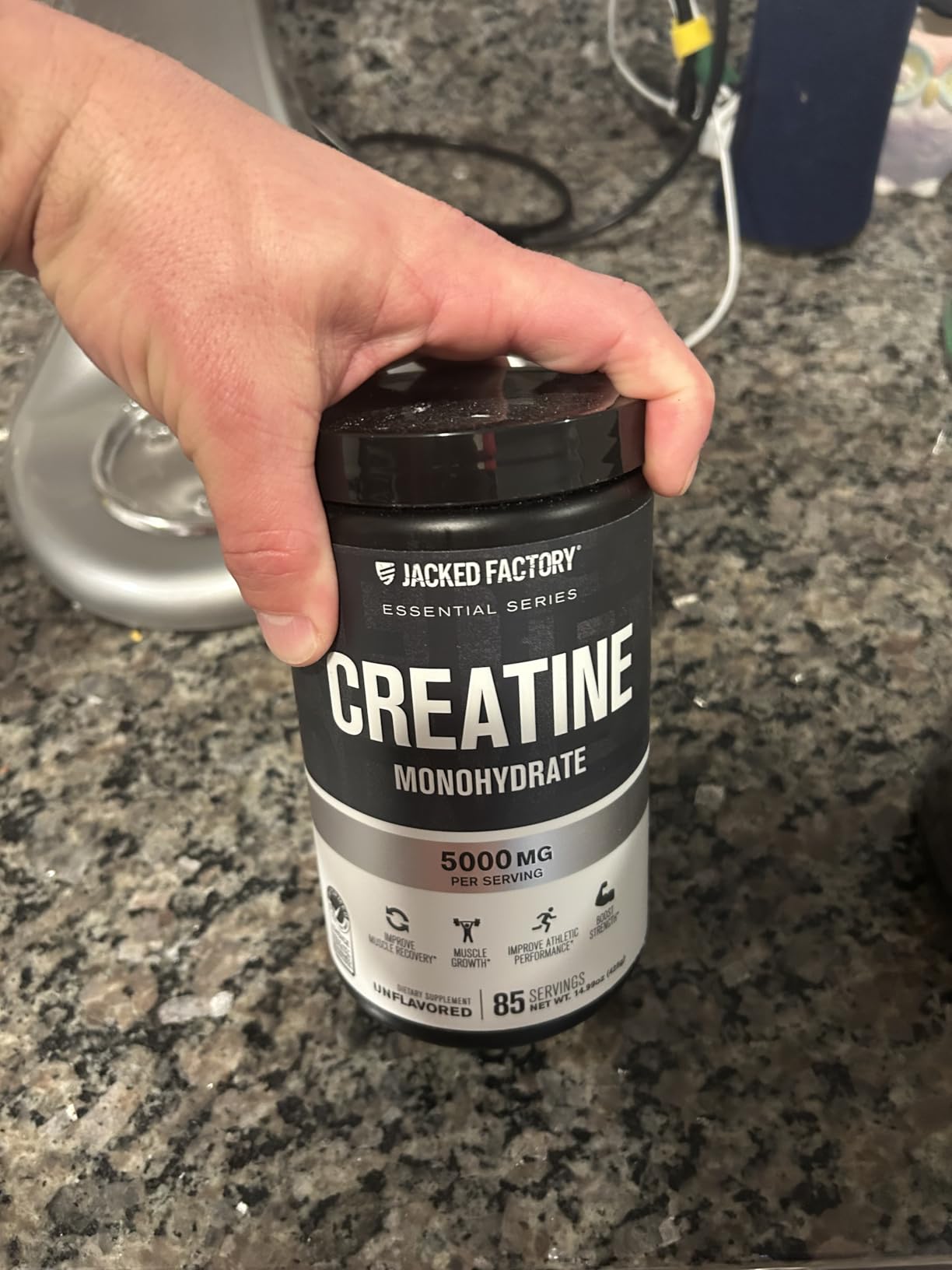 Jacked Factory Creatine Monohydrate Powder 425g - 5g Daily Creatine Supplement - Vegan-Friendly, Third-Party Tested - 85 Servings customer photo 1