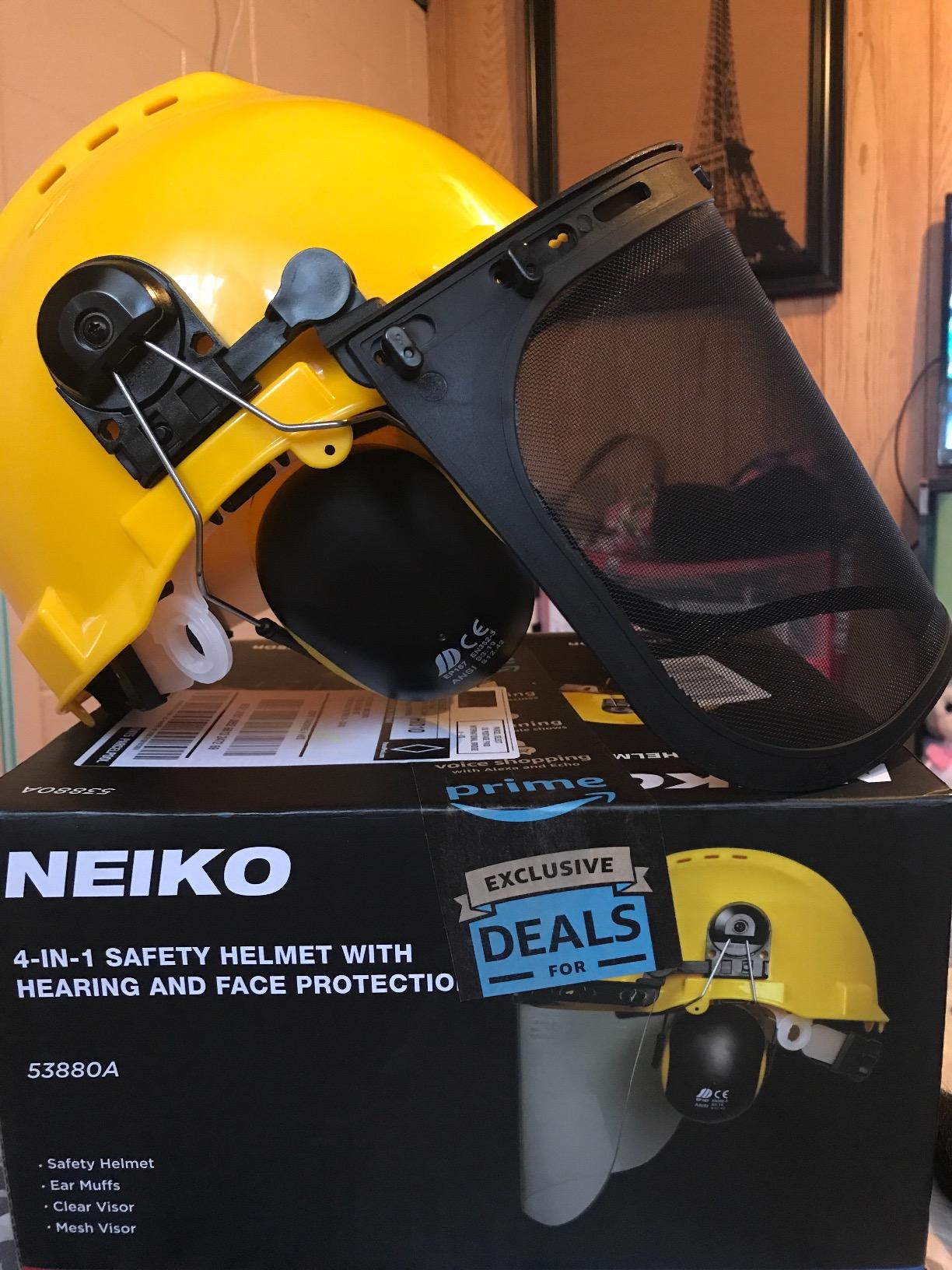 NEIKO 53880A Forestry Helmet for Safety with Shield and Earmuffs, Chainsaw Helmet with Face Shield, Hard Hat Safety Gear Equipment, Protective Face Shield and Mesh Shield for Face Protection customer photo 2