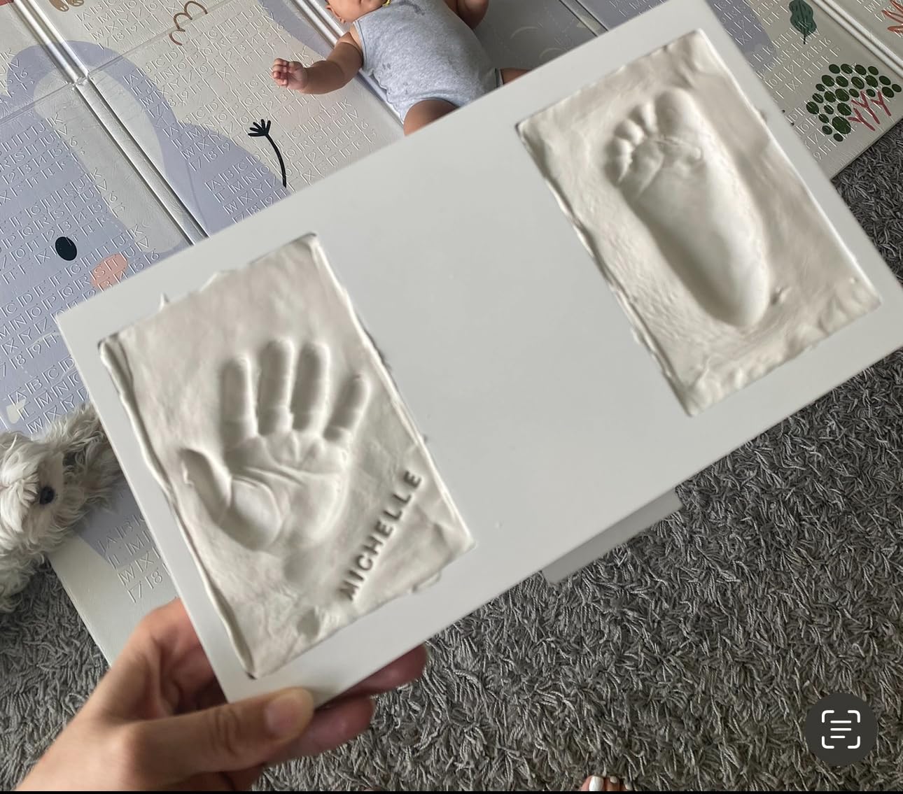 KeaBabies Baby Hand and Footprint Kit - Clay Handprint Keepsake Frame, Newborn Nursery Picture Frame, Personalized New Mom Gifts for Baby First Christmas Shower (Alpine White) customer photo 1