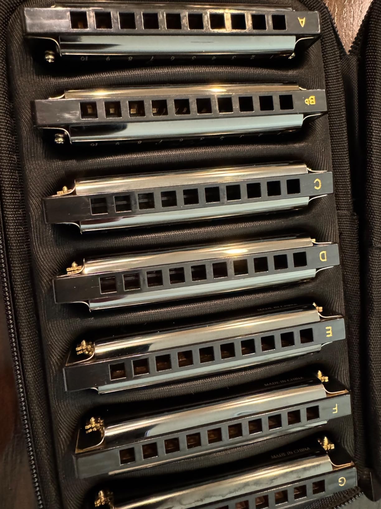 JDR Harmonica Set of 7 Key of C D E F G A Bb 10 Holes 20 Tones Blues Harp Diatonic Mouth Organ with EVA Protective Case customer photo 3