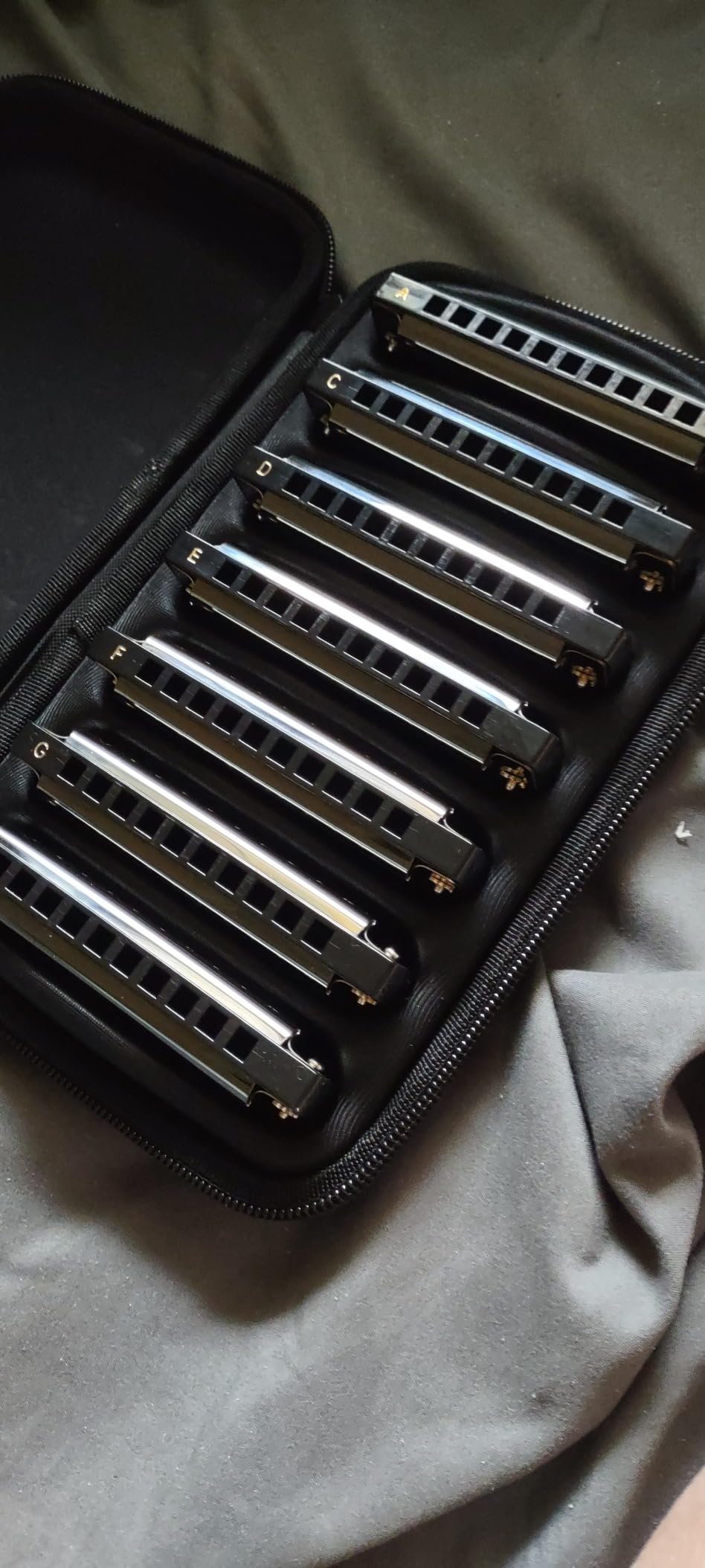JDR Harmonica Set of 7 Key of C D E F G A Bb 10 Holes 20 Tones Blues Harp Diatonic Mouth Organ with EVA Protective Case customer photo 4
