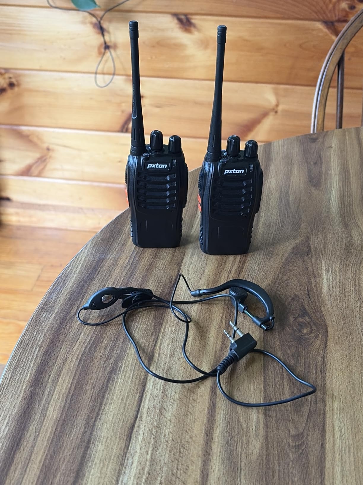 pxton Walkie Talkies Rechargeable Long Range Two-Way Radios with Earpieces,2-Way Radios UHF Handheld Transceiver Walky Talky with Flashlight Li-ion Battery and Charger(2 Pack) customer photo 1