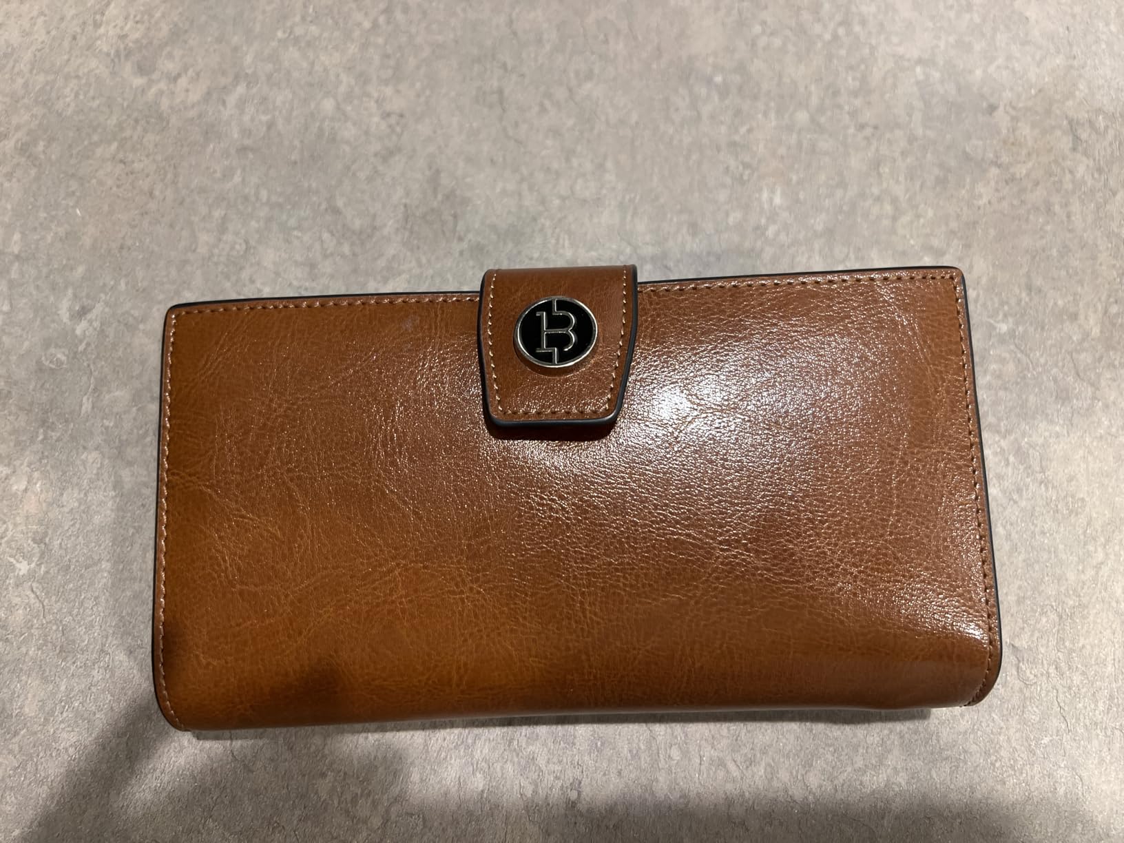 Leather Wallets RFID Blocking Large Capacity Trifold Card Holder Ladies Phone Clutch Brown customer photo 1