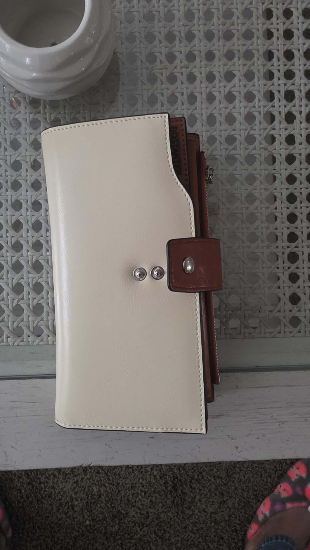 Leather Wallets RFID Blocking Large Capacity Trifold Card Holder Ladies Phone Clutch Brown customer photo 2