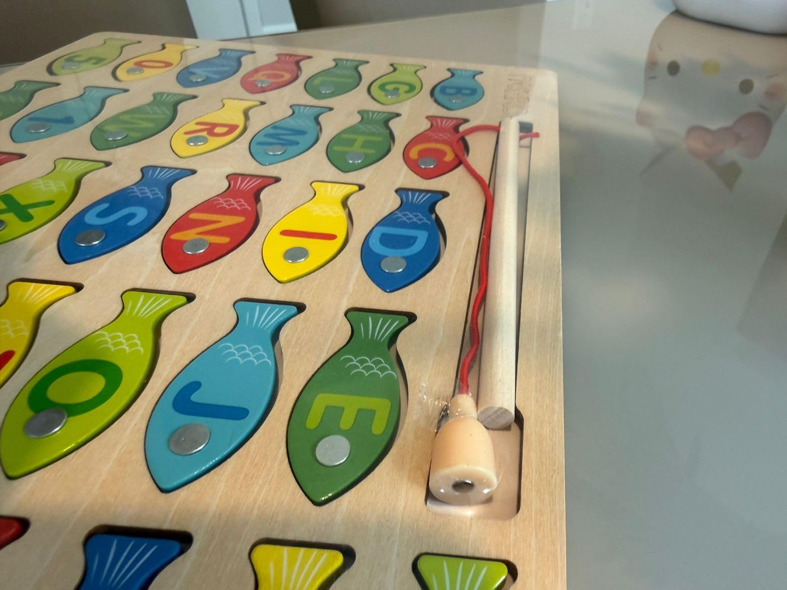 Magnetic Wooden Fishing Game Toy for Toddlers, Alphabet Fish Catching Counting Games Puzzle with Numbers and Letters, Preschool Learning ABC Math Educational Toys 3 4 5 Years Old Girl Boy Kids customer photo 2