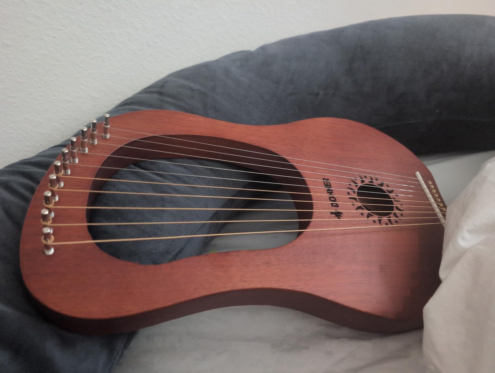 Donner Lyre Harp, 10 Metal Strings, Mahogany Body and Bone Saddle DLH-002 Lyre Harp for Beginner Kids with Tuning Wrench, Spare String Set, Black Gig Bag, Manual, Ancient Greece Style customer photo 2