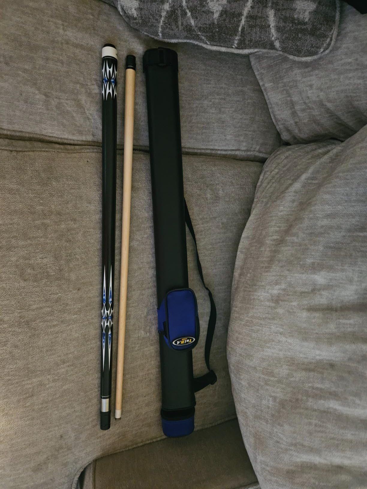 Tai ba cues 2-Piece Pool cue Stick + Hard Case, 13mm Tip, 58