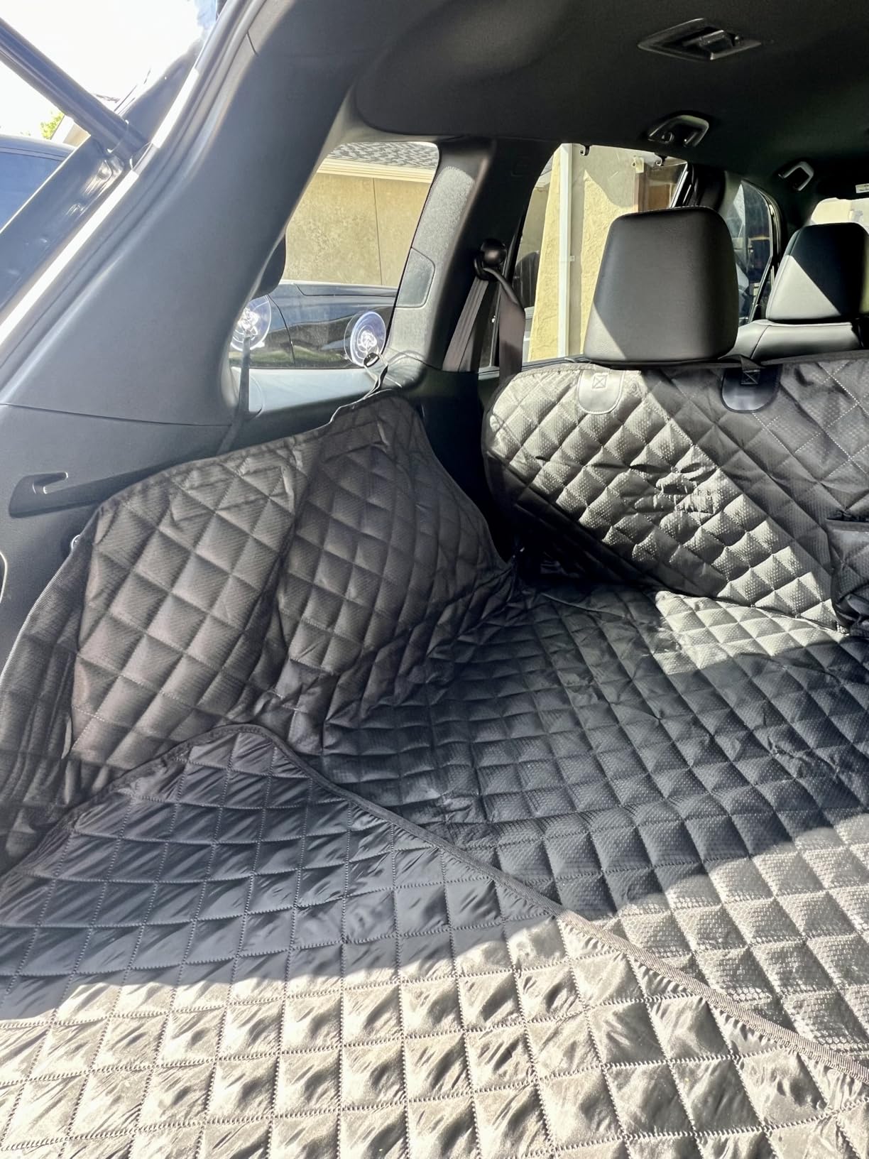 PETICON SUV Cargo Liner for Dogs, Waterproof Pet Cargo Cover Dog Seat Mat for SUVs Sedans Vans with Bumper Flap Protector, Non-Slip, Large Size Universal Fit, Black customer photo 1