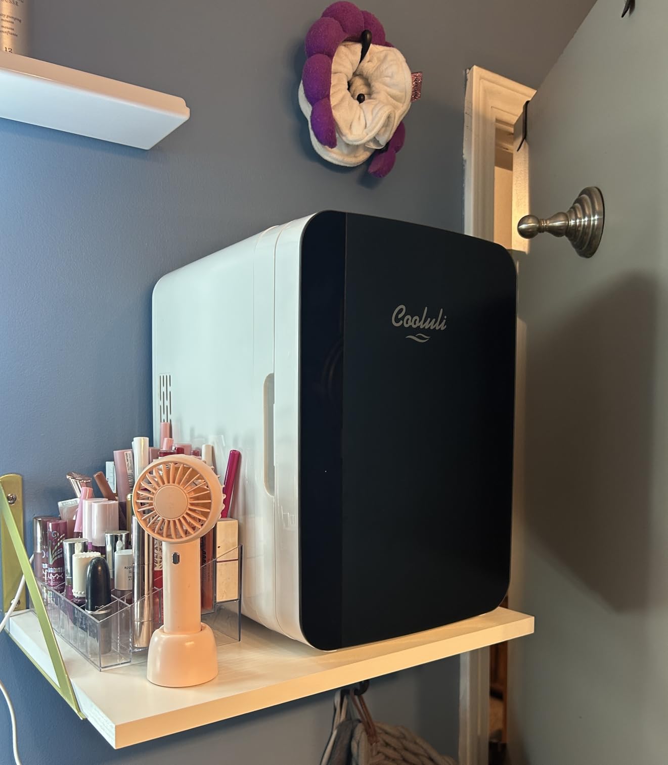 Beauty 12L Skincare Fridge - for Makeup, Cosmetic & Facial Skin Care Products - for Women & Teen Girls - Pearl White Mini Fridge for Bedroom & Bathroom Vanity - Interior LED Lights customer photo 1