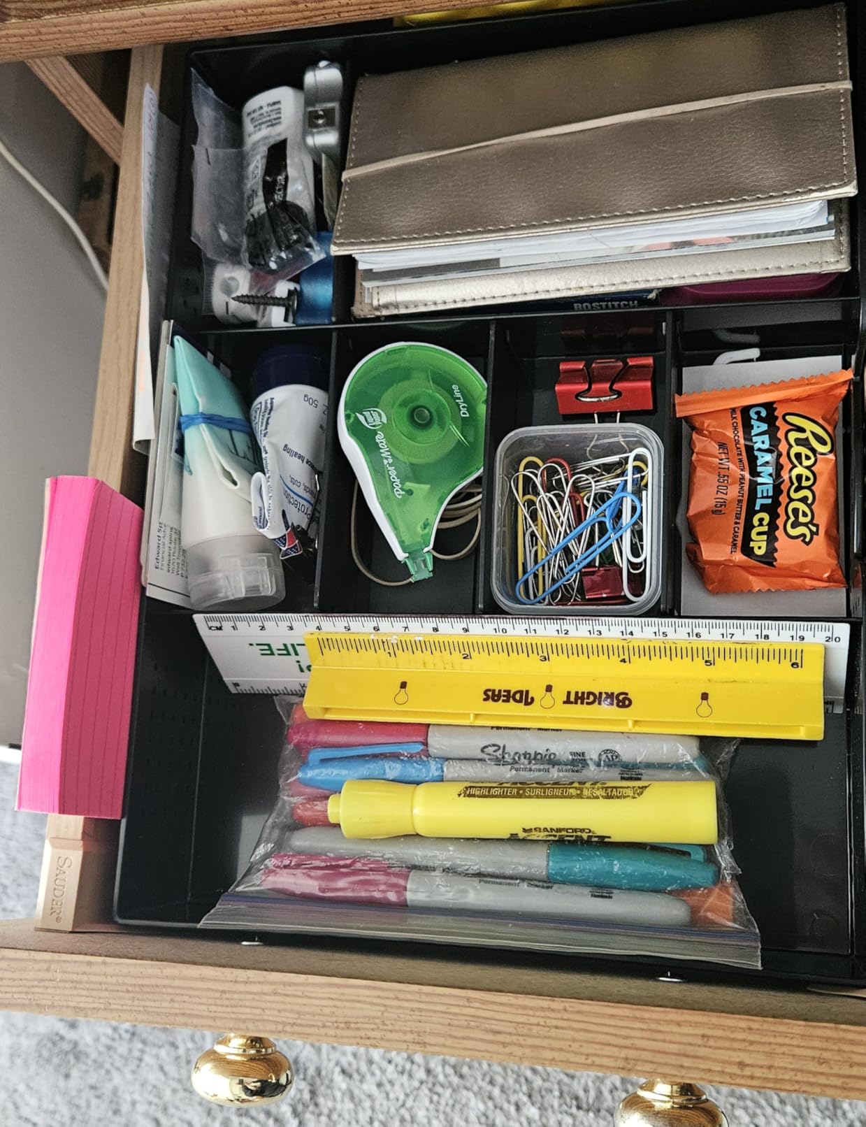 Simple Houseware Drawer Organizer Tray with 9 Adjustable Compartments, White customer photo 2