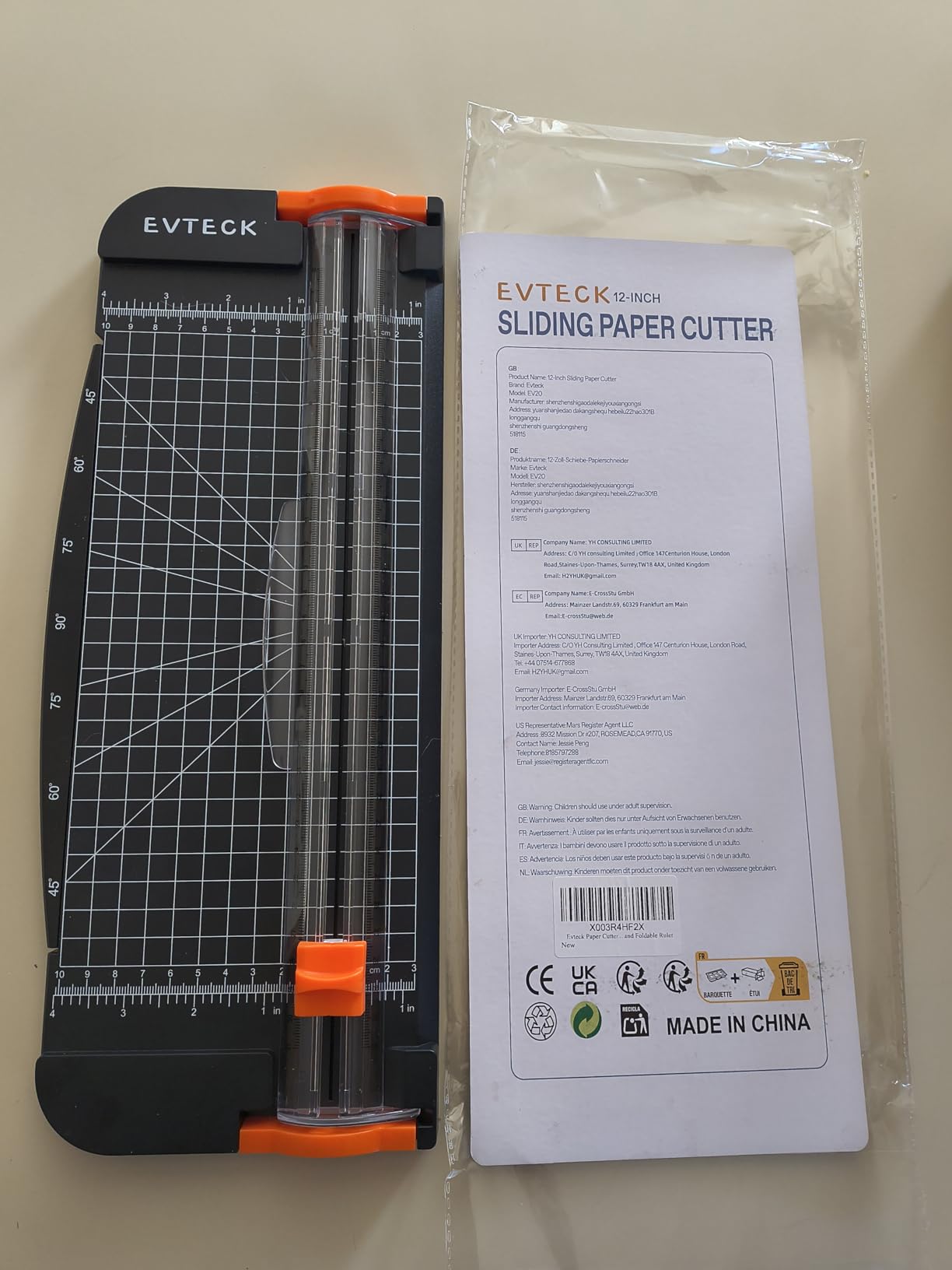 Evteck Paper Cutter 12 Inch Paper Trimmer Slider Crafting Scrapbooking Supplies for A4 Vinyl Photo Cardstock with Security Blade and Foldable Ruler customer photo 2