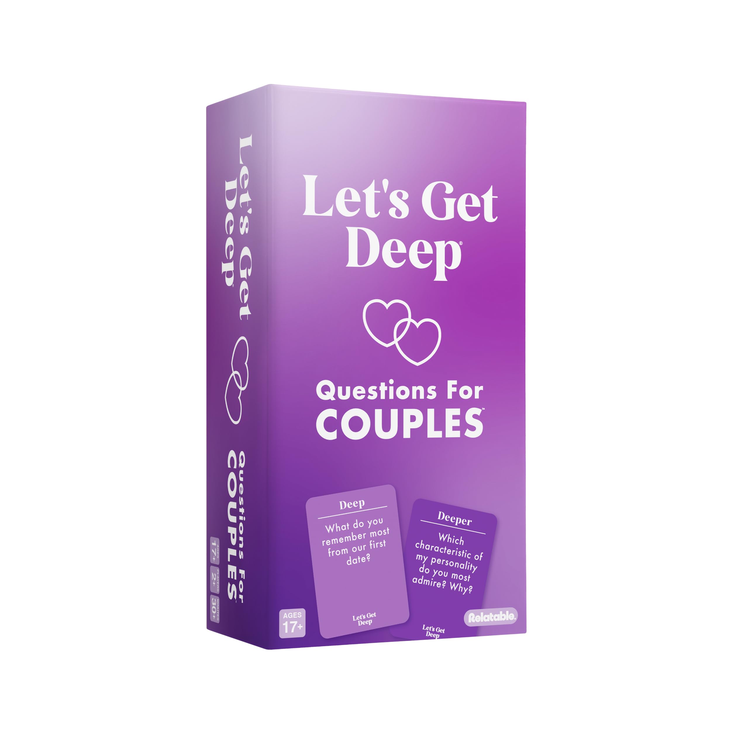 Let's Get Deep by Relatable, A Question Card Game for Couples, Great for Date Night Ideas, Couples Gifts, Wedding Gifts, and Long Distance Relationship Gifts, Includes 200 Cards to Build Up Intimacy customer photo 2