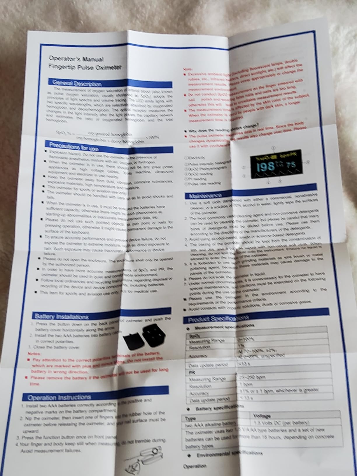 Healthtree JKS50B Fingertip Pulse Oximeter Blood Oxygen Saturation Monitor Pulse Ox, Heart Rate monitor and Fast Spo2 Reading Oxygen Meter with OLED Screen Included Lanyard and 2 X AAA Batteries customer photo 1