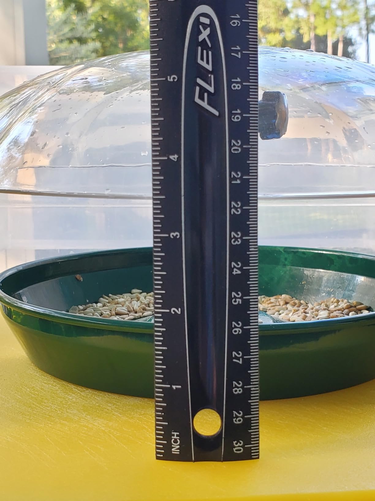 Kingsyard Adjustable Platform Bird Feeder for Outdoors, Hanging Metal Seed Tray with Clear Rain Proof Dome, Large Capacity for Wild Bluebird Cardinal Dove Mealworm, Black customer photo 2