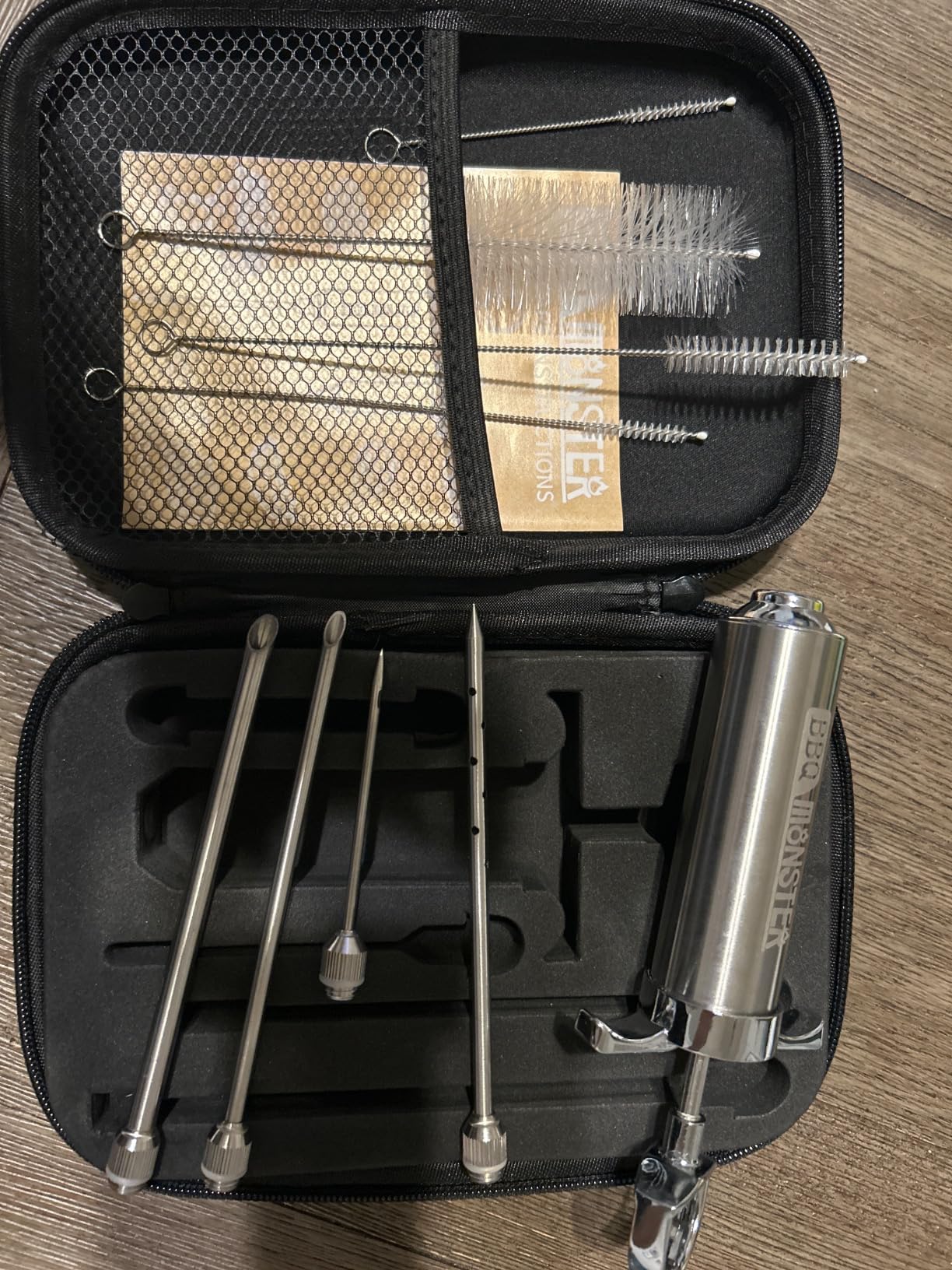 BSQ MONSTER Meat Injector Syringe Kit with 4 Professional Marinade Injector Needles and Travel Case for BBQ Grill Smoker, Turkey, Brisket; 2-oz Capacity; Paper User Manual and E-Book (PDF) customer photo 2