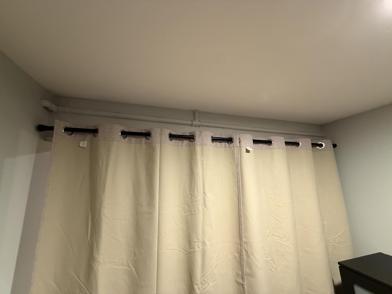 MIULEE 100% Blackout Linen Textured Curtains for Bedroom Solid Thermal Insulated Natural Beige Grommet Room Darkening Curtains & Drapes Luxury Decor for Living Room Nursery 52 x 84 Inch (2 Panels) customer photo 1