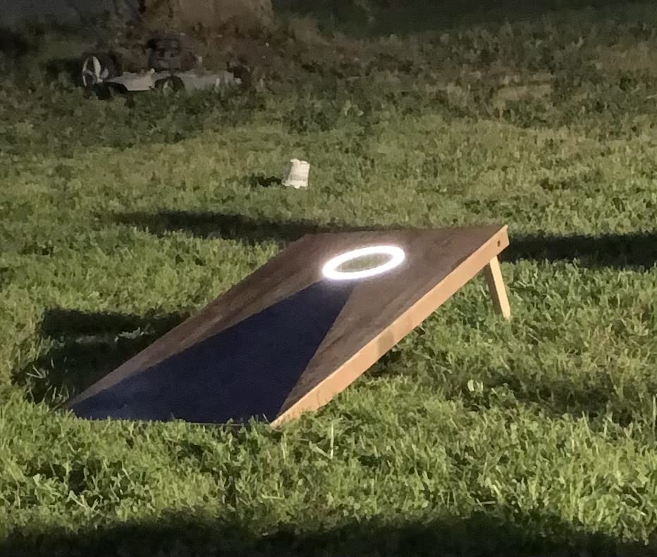 Triumph LED 2x4 Blue/Grey Cornhole Set - Regulation Light-Up Bag Toss Boards with 8 Weather-Resistant Bean Bags - Durable All-Wood Design for Outdoor Tailgates, BBQ Parties & Backyard Fun customer photo 1