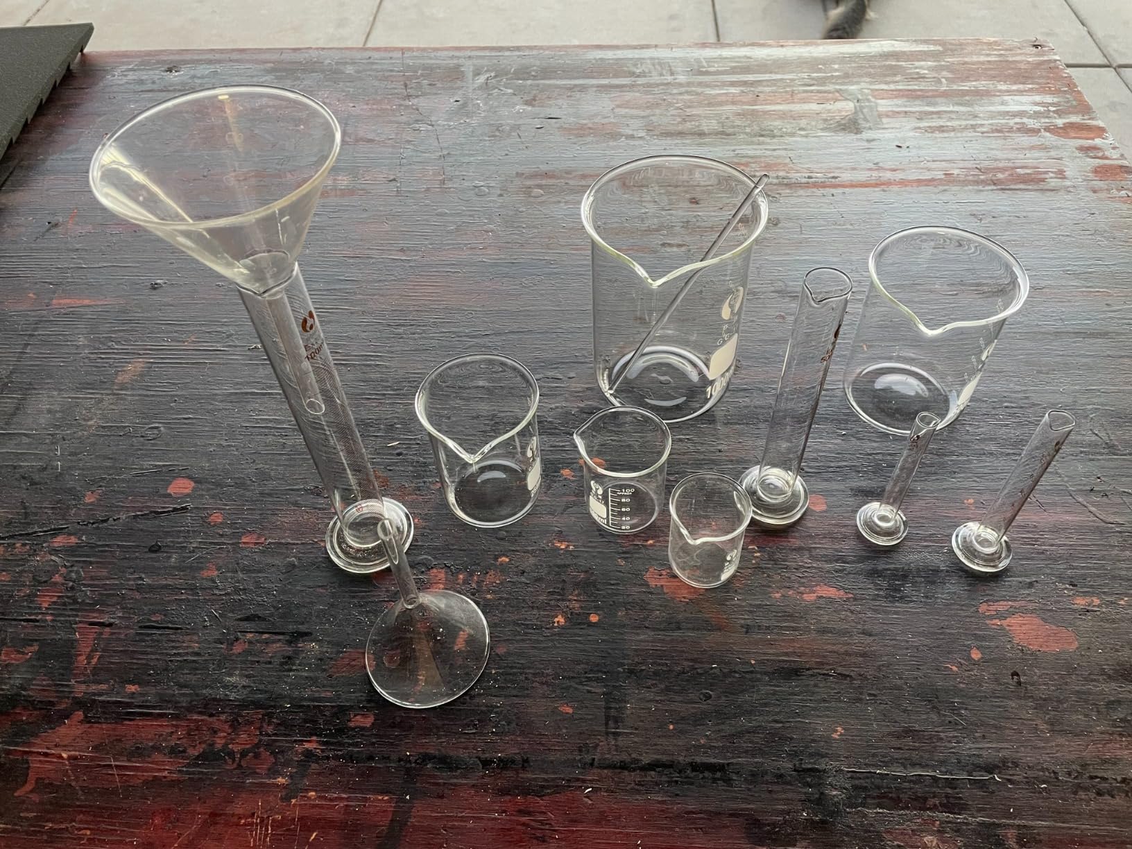 Feekoon 10 Pieces Glass Measuring Beaker and Graduated Measuring Cylinder with Stirring Rod 50/100/250/500/1000 ml Thick Glass Beakers and 5/10/50/100 ml Graduated Cylinders for Science Lab customer photo 1