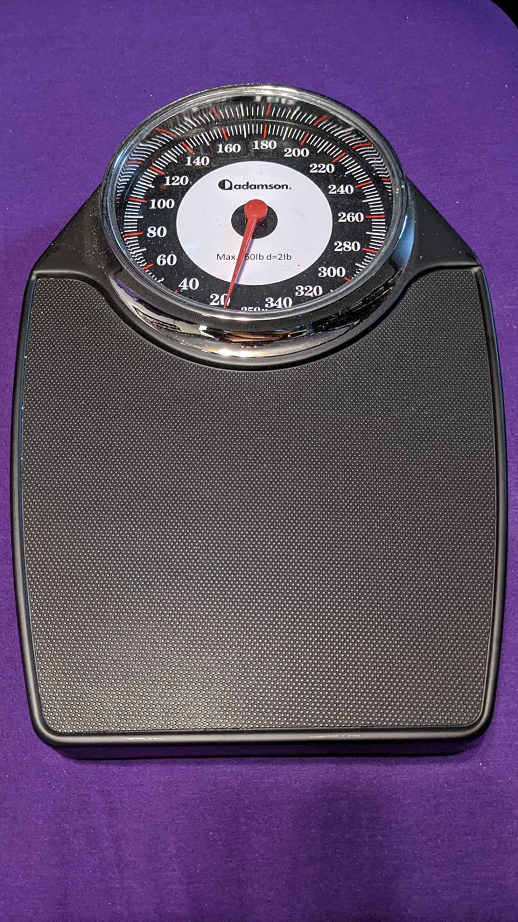Adamson A24 Scales for Body Weight - Up to 350 LB - New - Anti-Skid Rubber Surface Extra Large Numbers - High Precision Bathroom Scale Analog - Durable with 20-Year Assurance - Black customer photo 2