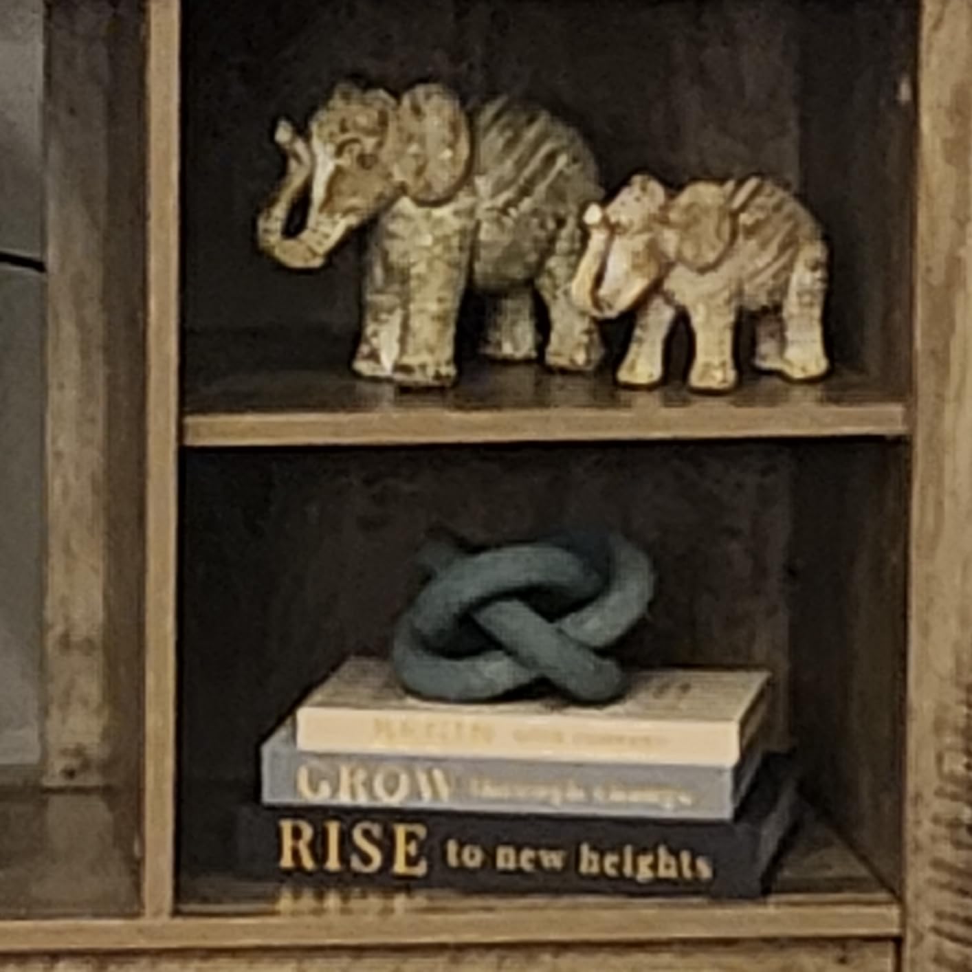 TERESA'S COLLECTIONS Boho Elephant Decor, Elephant Statues Brings Good Luck for Home Decor, Jumbo Figurines Resin for Bookshelf, Living Room, Centerpiece Home Decorations Gifts for Mom, 6.3