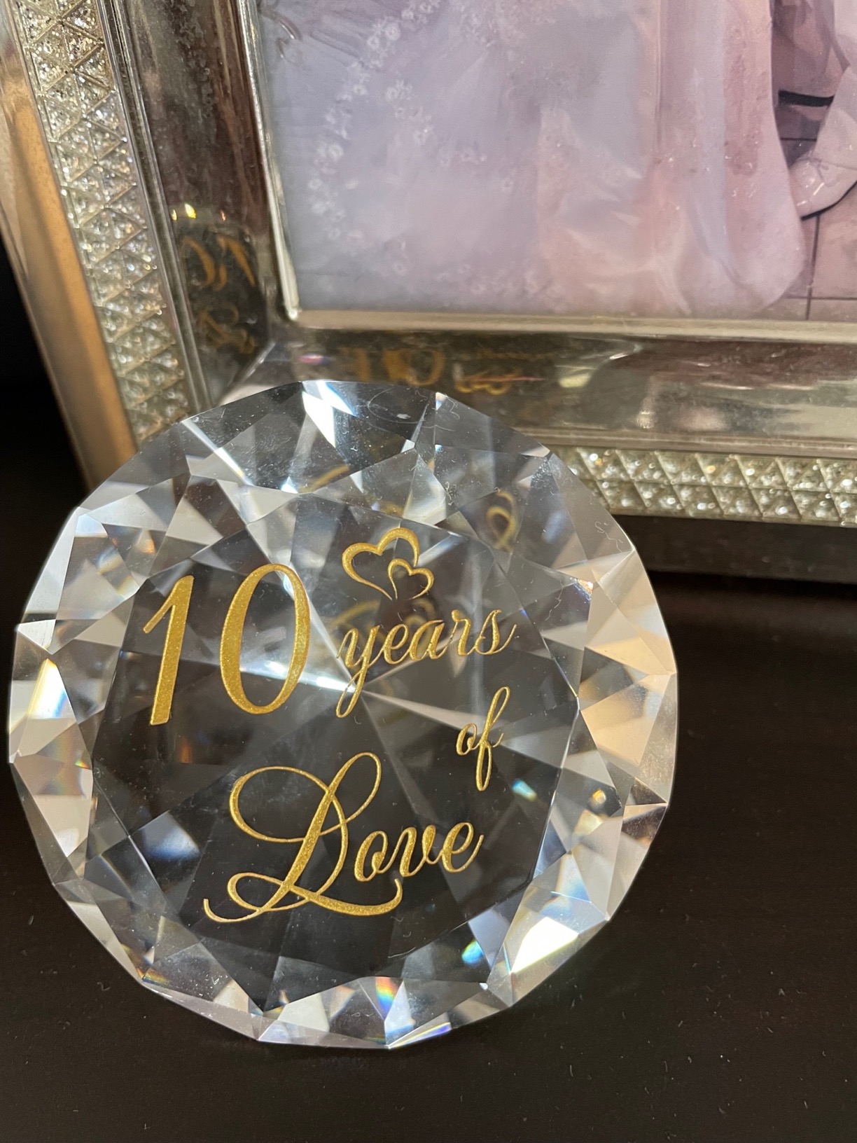 YWHL Happy 40th Wedding Anniversary Romantic Gifts for Her Him, Ruby Wedding Gifts for Her, 40 Years of Love Present for Couple, Red K9 Crystal Diamond Decoration customer photo 1