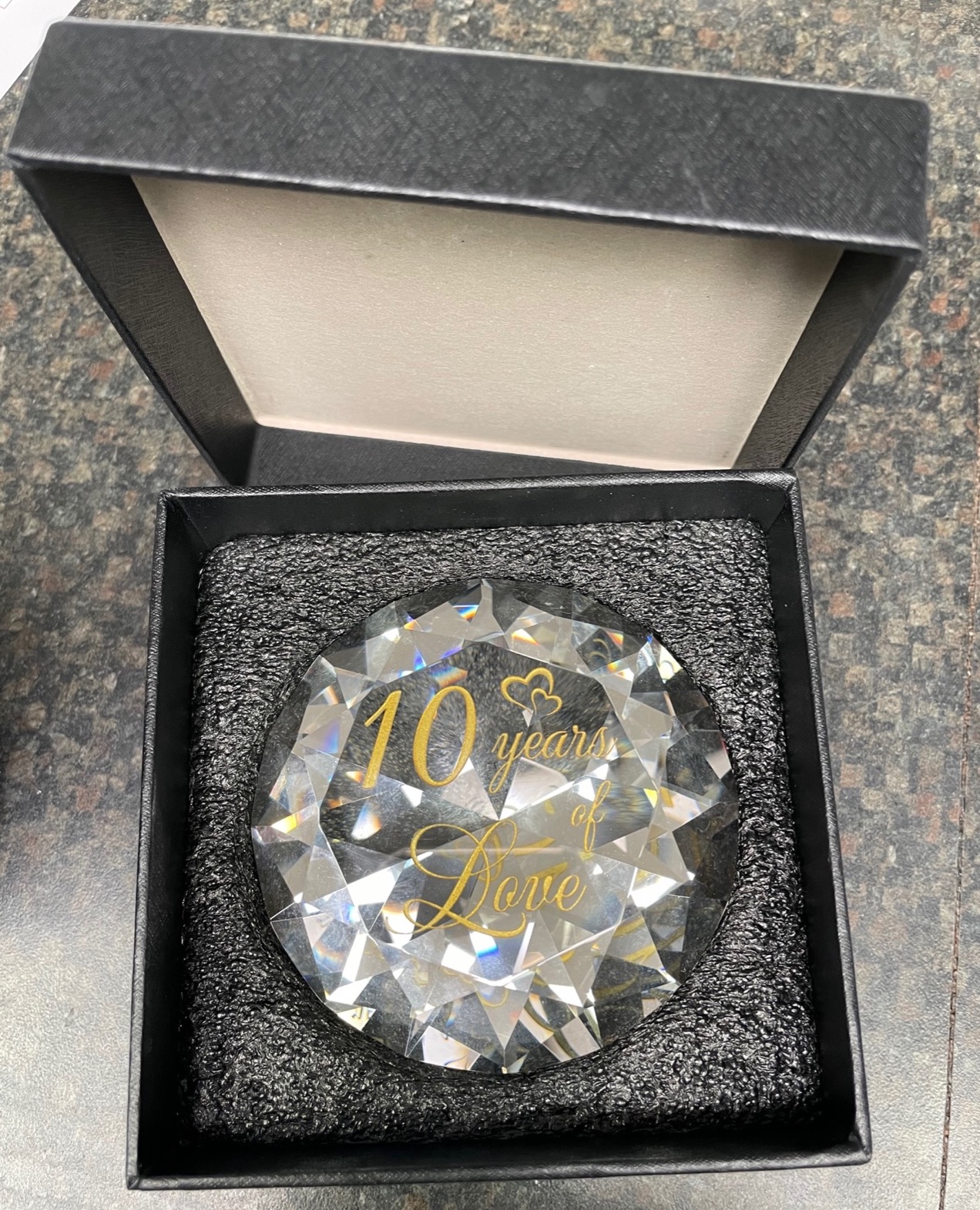 YWHL Happy 40th Wedding Anniversary Romantic Gifts for Her Him, Ruby Wedding Gifts for Her, 40 Years of Love Present for Couple, Red K9 Crystal Diamond Decoration customer photo 2