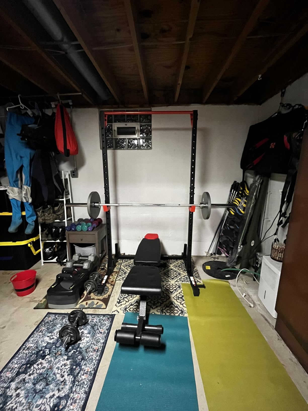 Sunny Health & Fitness Power Cage and Squat Rack In High Weight Capacity with J-Hooks, Adjustable Pull Up Bar, Weight Plate Holders, Resistance Band Posts customer photo 1