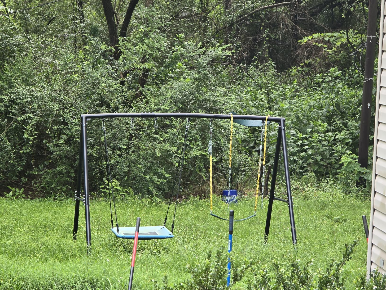 Hapfan 600lbs Heavy Duty Swing Set with 1 Platform Swing, 2 Belt Swings, A Frame Metal Swing Set for Outdoor Backyard (Patented) customer photo 1