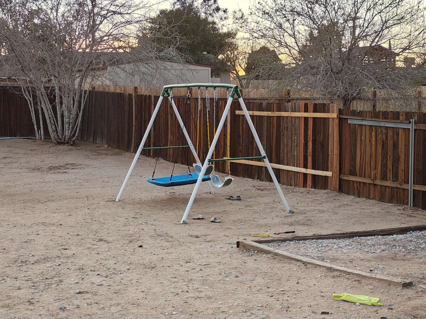 Hapfan 600lbs Heavy Duty Swing Set with 1 Platform Swing, 2 Belt Swings, A Frame Metal Swing Set for Outdoor Backyard (Patented) customer photo 2