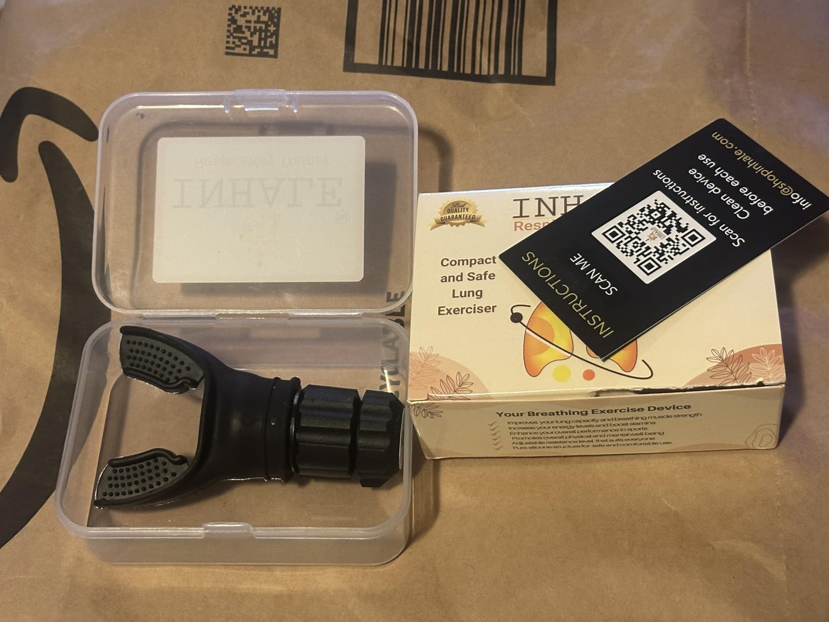 Inhale Respiratory Trainer | Lung Strengthening Breathing Exercise Device | Made in USA | Adjustable Bi-Directional Resistance | Medical Grade Silicone Mouthpiece | Carrying Case Included customer photo 2