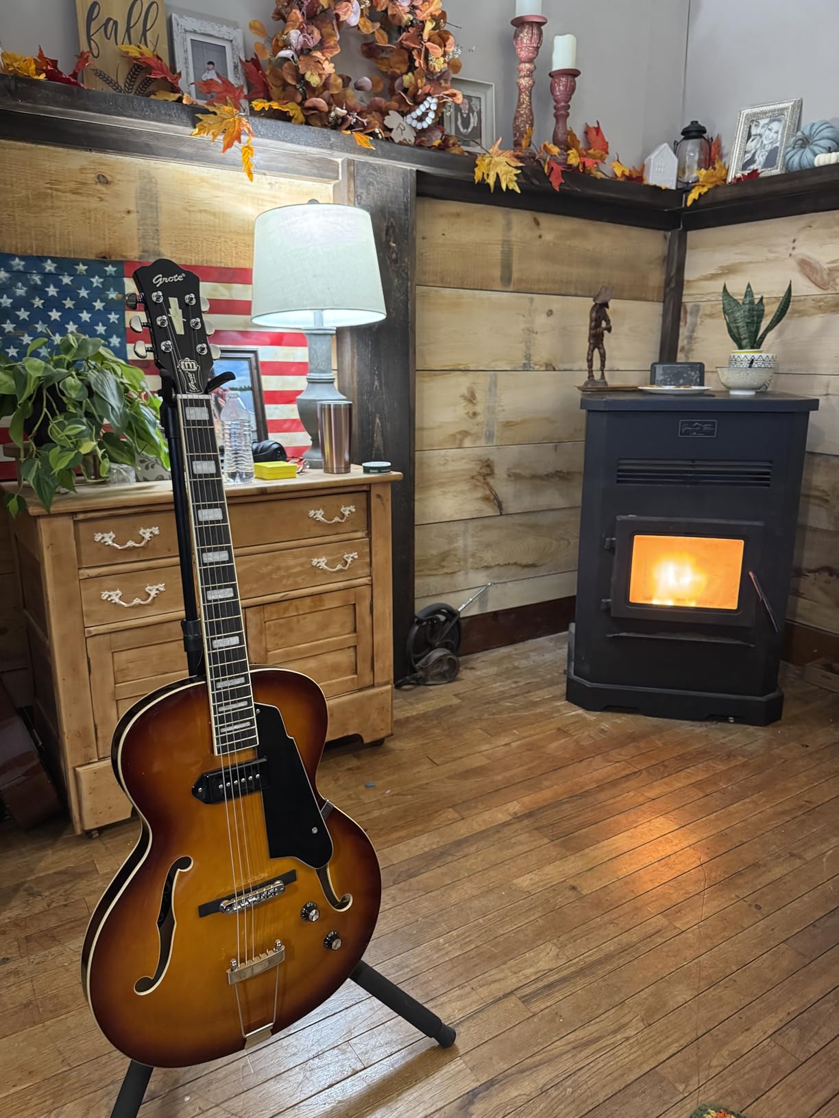 GROTE Jazz Electric Guitar Hollow Body with P90 Pickup customer photo 2