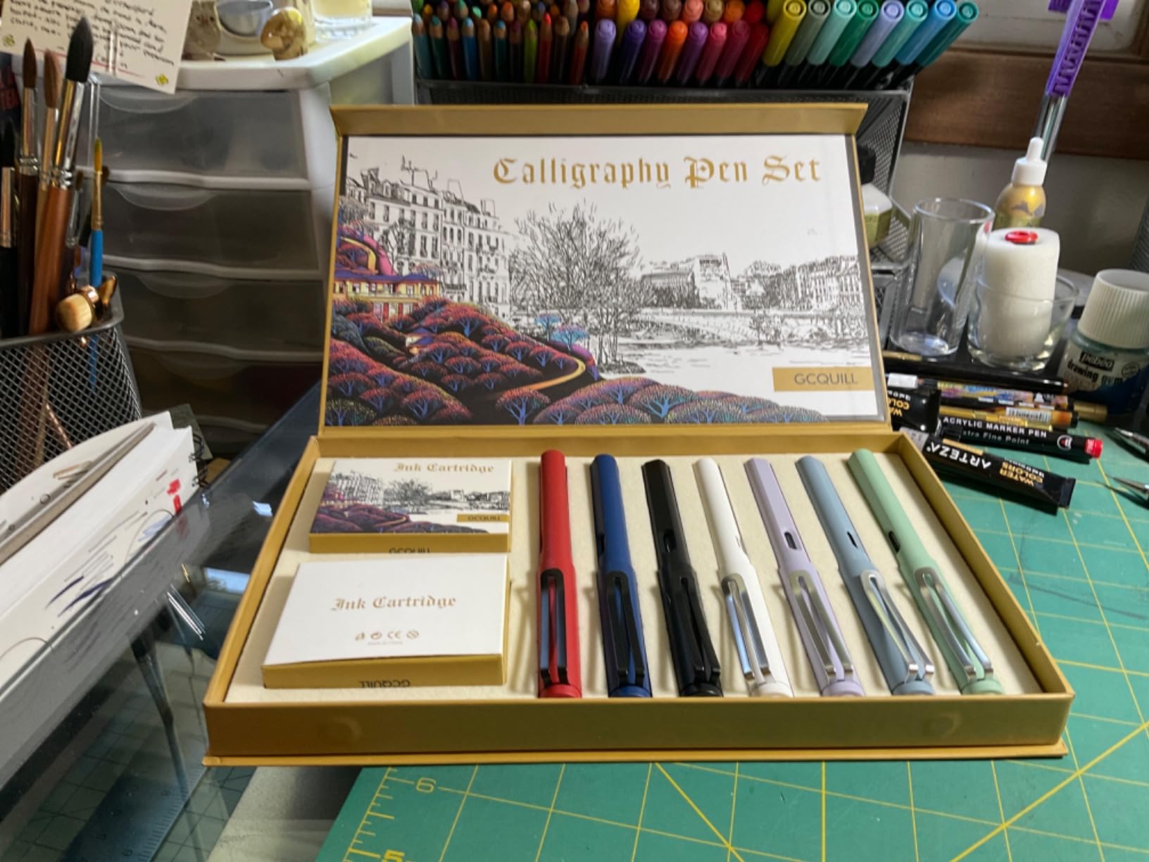 GC QUILL Calligraphy Fountain Pen Set- 7 with Different Nibs and 40 Ink Cartridges for Beginners customer photo 1
