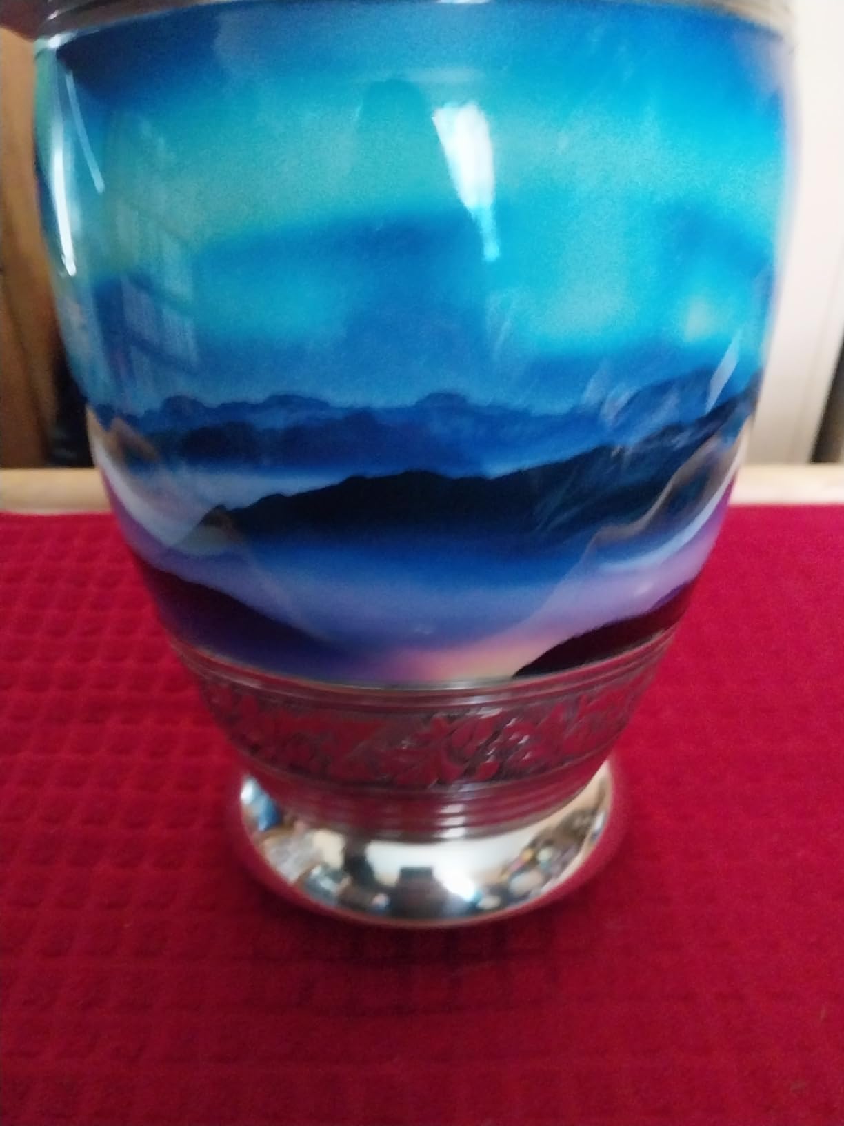 Commemorative Cremation Urns for Human Ashes Adult Male - Beautifully Handcrafted Decorative Personalized Cremation Urns for Women (Large Aurora Borealis) customer photo 2