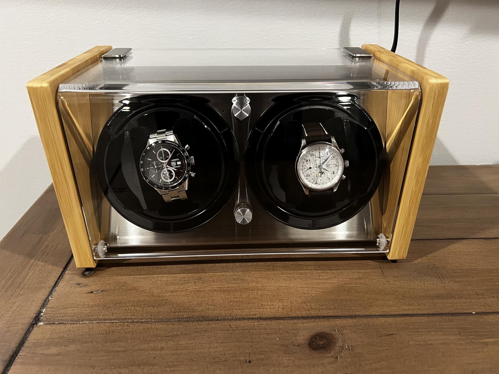 Watch Winder Smith Bamboo Single & Dual Watch Winder for Automatic Watches, Ultra-Quiet Japanese Motor with 12-O'Clock Stop customer photo 1