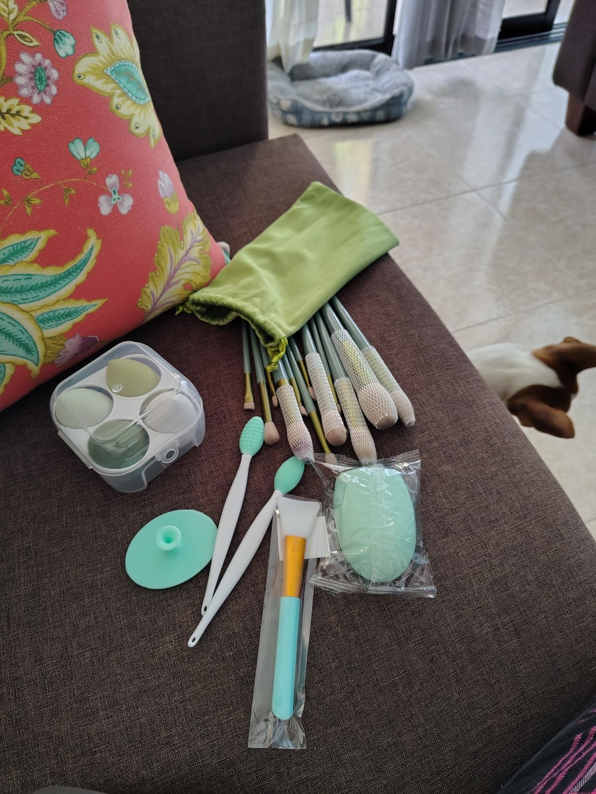 Makeup Brushes 22 Pcs Makeup Kit, Foundation Brush Eyeshadow Brush Make up Brushes Set (Green, 22 Piece Set) customer photo 1