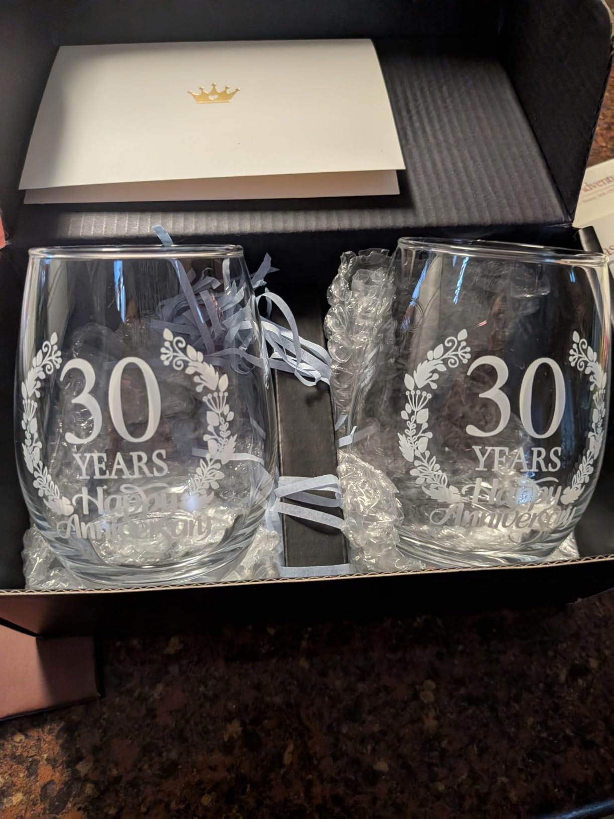Perfectinsoy 40 Years Happy Anniversary Wine Glass Set of 2, 40th Anniversary Wedding Gift for Mom Dad Wife Soulmate Couple, Funny Vintage 40 Years Wedding Gifts for Men Woman Couple Family Friends customer photo 1