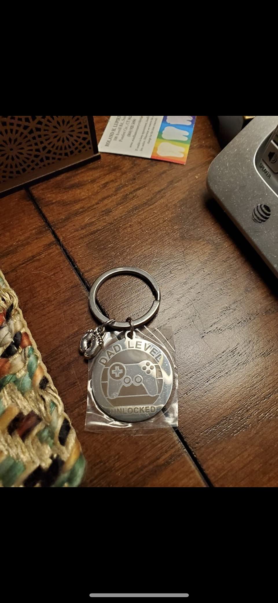 MIXJOY New Expecting Dad First Time Father's Day, Dad Unlocked Keychain with Baby Footprint Charm customer photo 2
