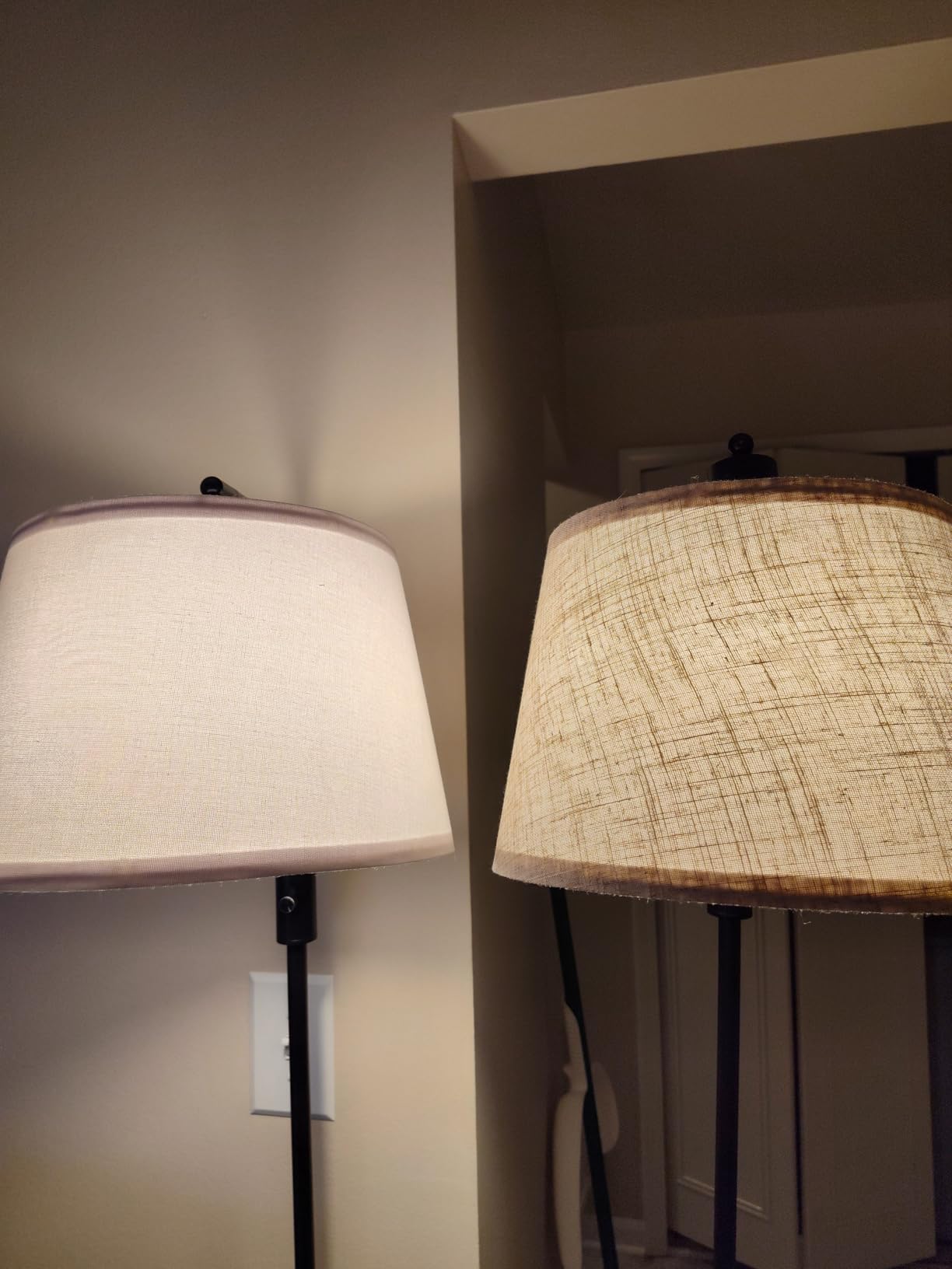 【Upgraded】 Dimmable Floor Lamp, 1000 Lumens LED Edison Bulb Included, Arc Floor Lamps for Living Room Modern Standing Lamp with Linen Shade, Tall Lamp for Bedroom Office Dining Room- Black customer photo 1