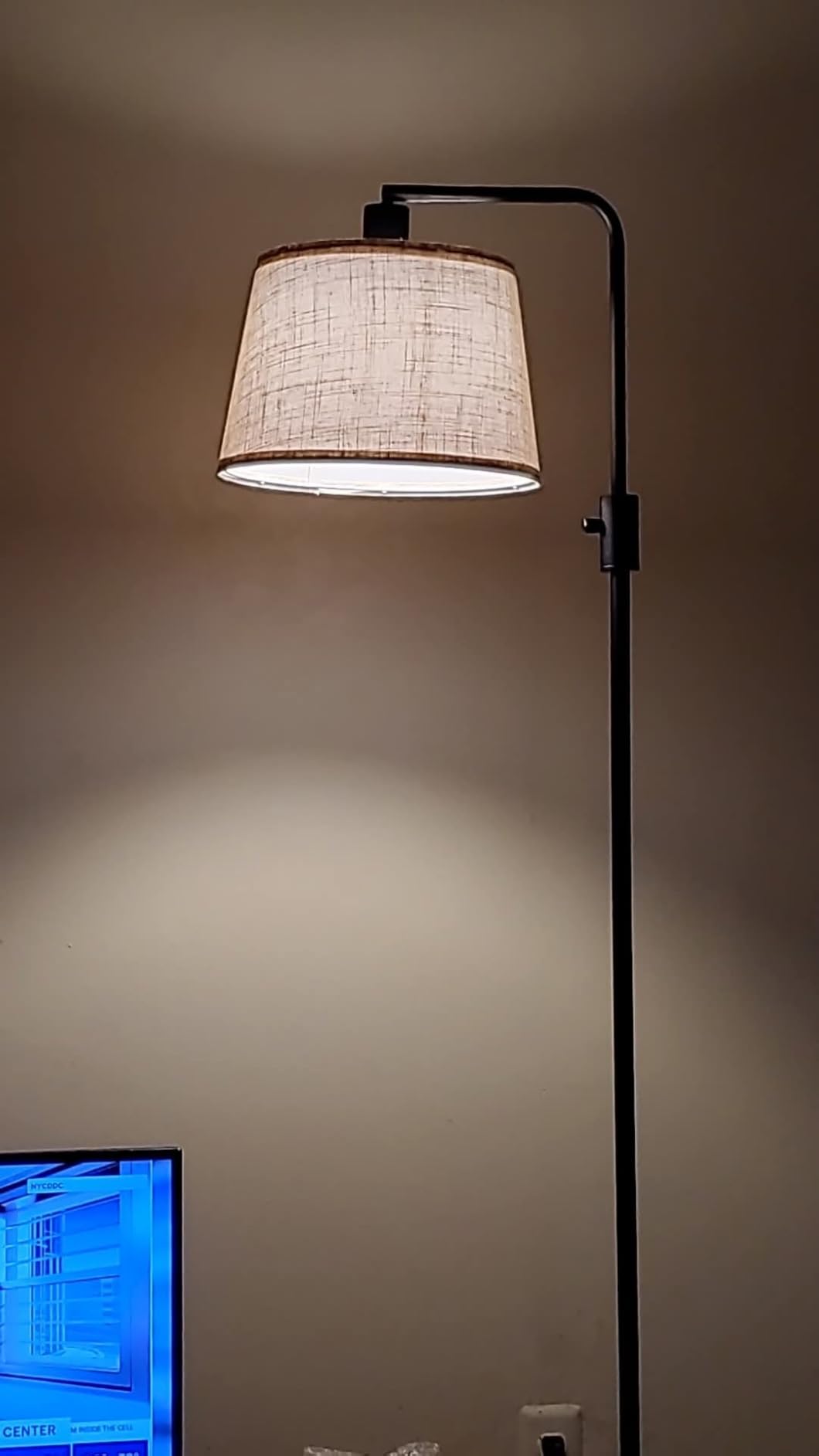 【Upgraded】 Dimmable Floor Lamp, 1000 Lumens LED Edison Bulb Included, Arc Floor Lamps for Living Room Modern Standing Lamp with Linen Shade, Tall Lamp for Bedroom Office Dining Room- Black customer photo 2