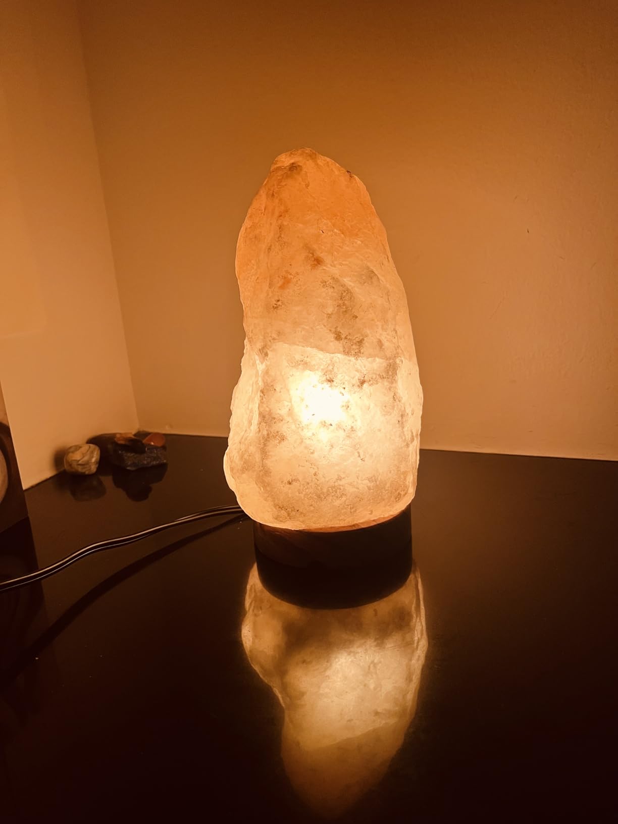 d'aplomb 100% Authentic Natural Himalayan Salt Lamp; Large Hand Carved Natural Chunk Pink Crystal Rock Salt from Himalayan Mountains; Dimmer Cord; 12 lbs customer photo 1