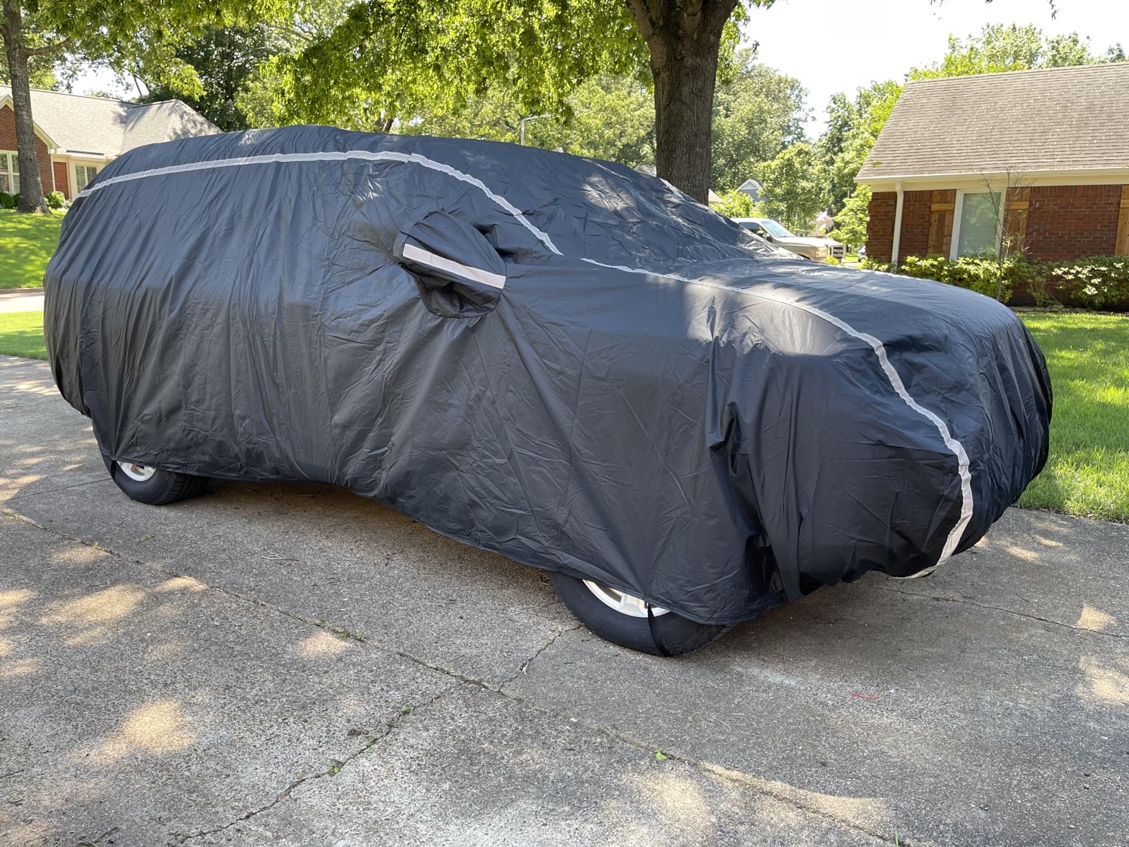 Car Cover Waterproof All Weather Coverado Soft Cotton Lined Hail Protector Car Cover with Zipper Door Outdoor Sun UV Rain Snow Protection Car Covers for Automobiles Universal Fit SUV customer photo 1