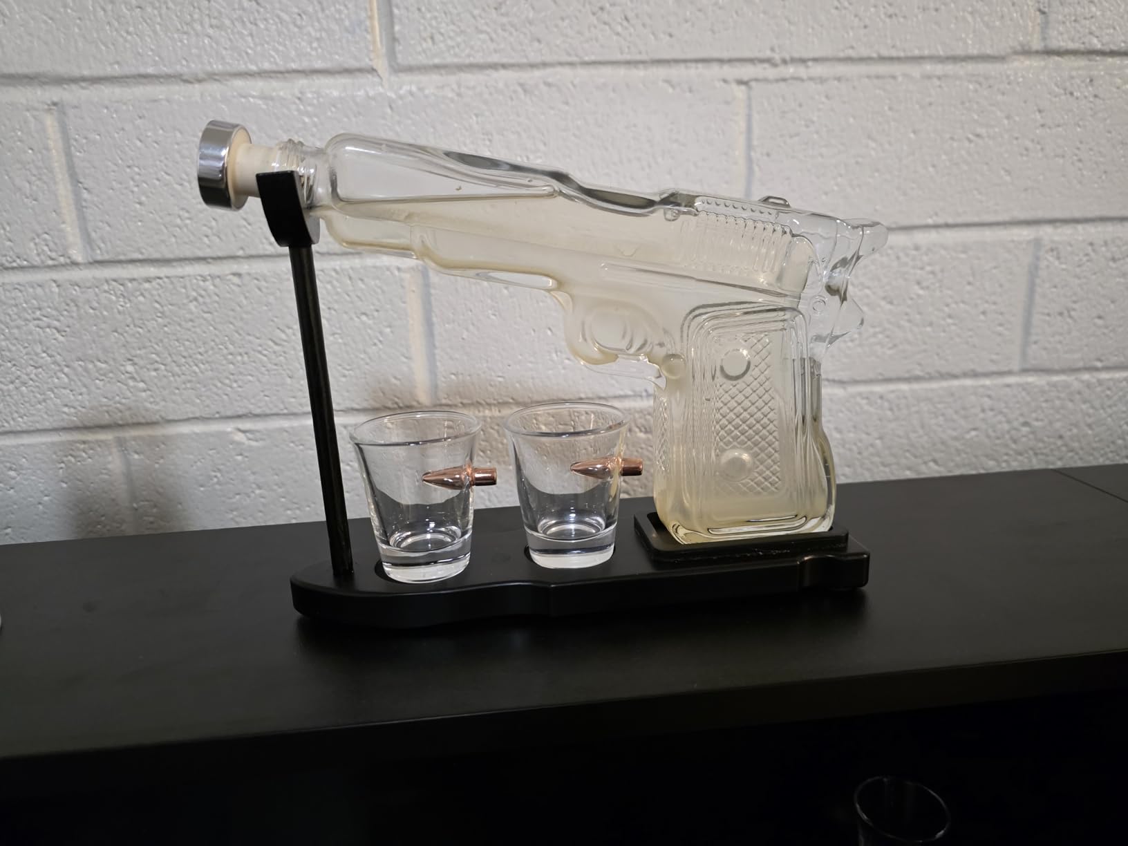 Whiskey Gun Decanter Set + 2 Bullet Glasses - Birthday Pistol Gifts for Men, Whiskey Gifts for Dad customer photo 2